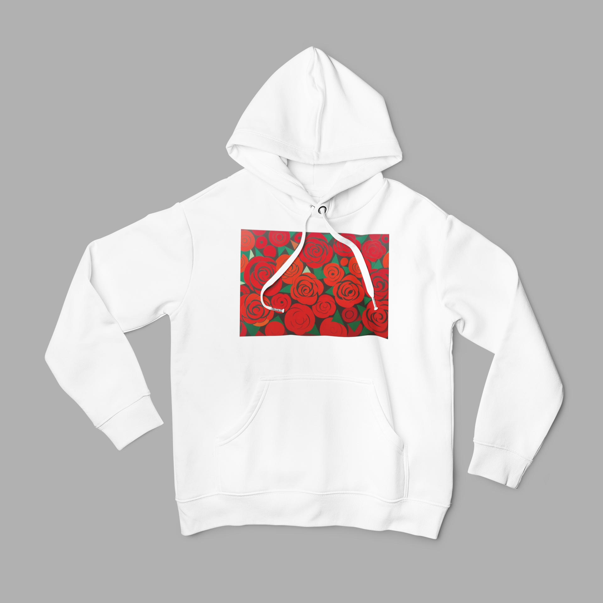 #508 - Red Blossom Hoodie – Blühende Kunst in Bewegung | Kirrify