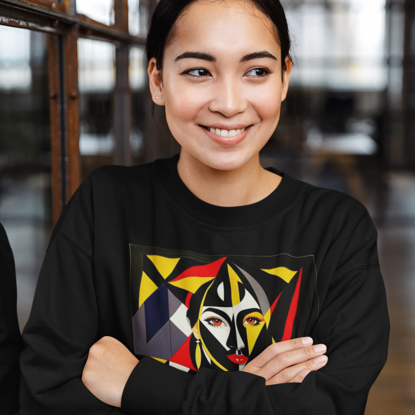 K#415 - Solaris Face Sweatshirt – Kubistische Kunst & Farbe in Bewegung | Kirrify