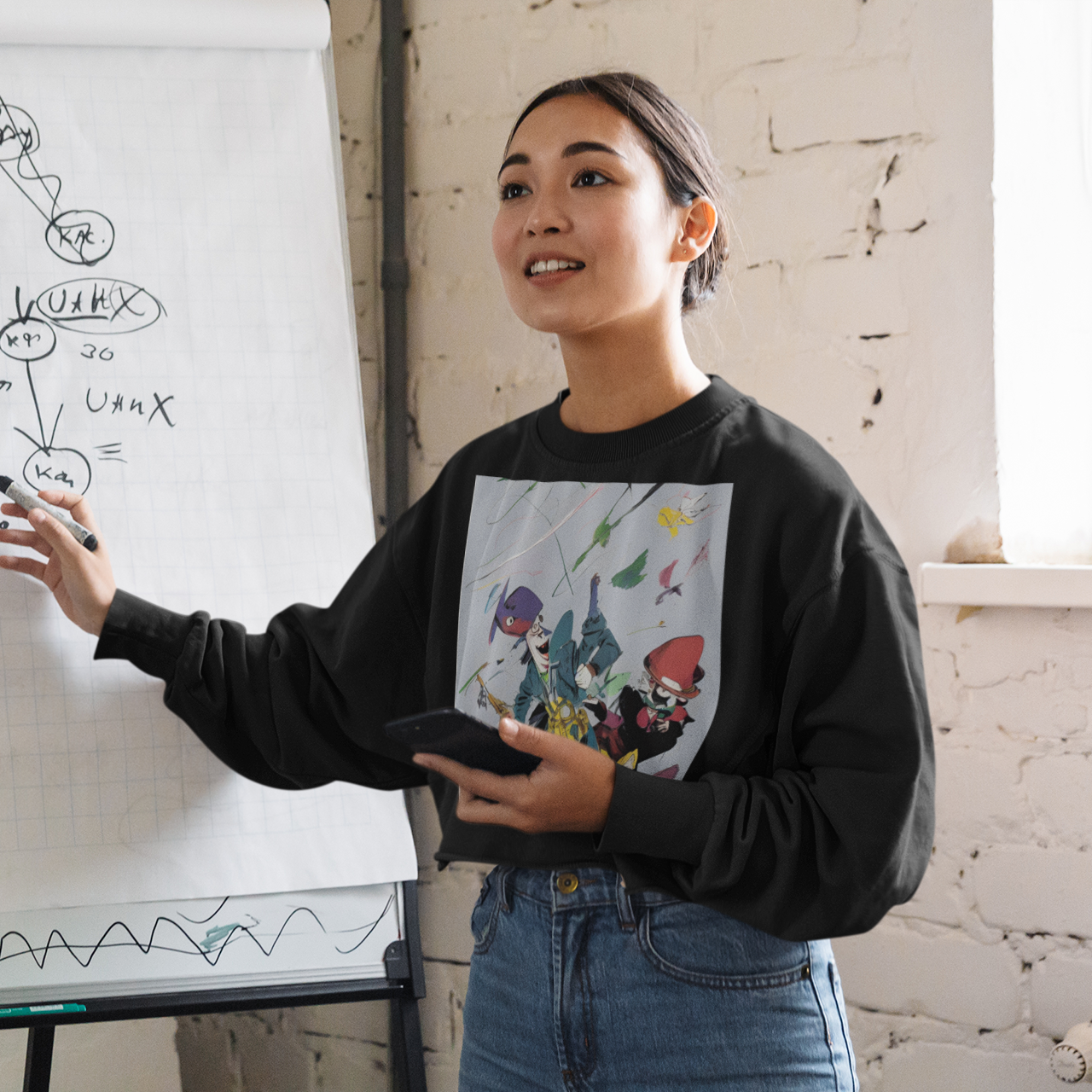 K#411 - Avantgarde Parade Sweatshirt – Kunstvolle Bewegung & Humor | Kirrify