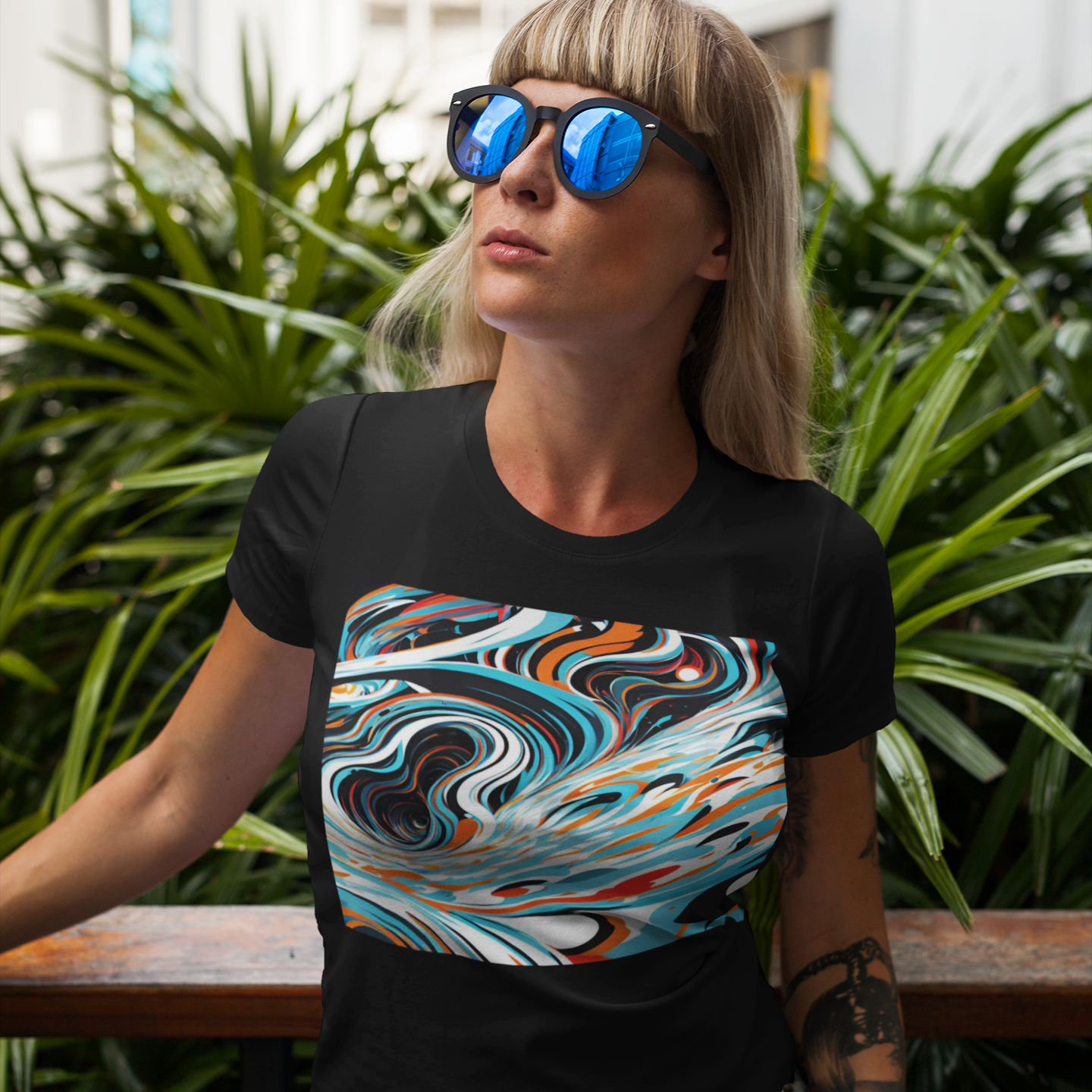 K#199 - Liquid Harmony T-Shirt – Fließende Energie in Farbe | Kirrify Flow