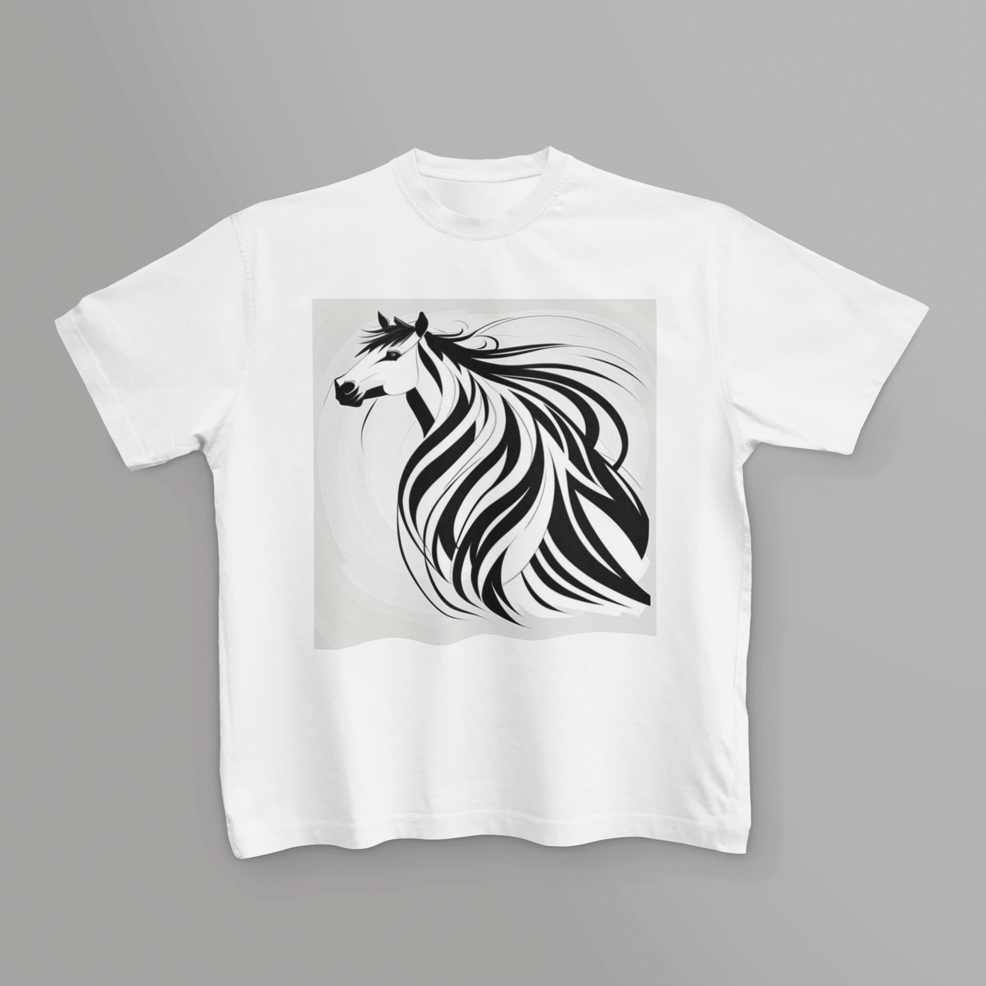 K#111 - Horse Spirit T-Shirt – Stärke & Freiheit im Monoline-Stil | Kirrify