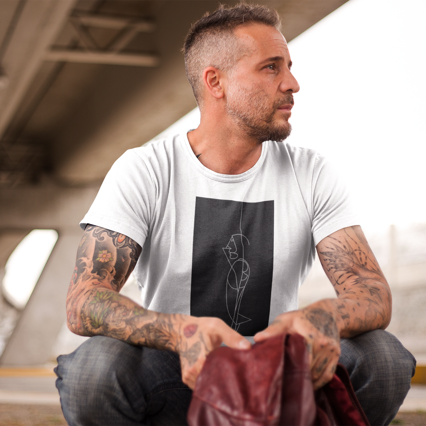 K#122 -  Equine Elegance T-Shirt – Minimalistische Pferde-Linienkunst | Kirrify