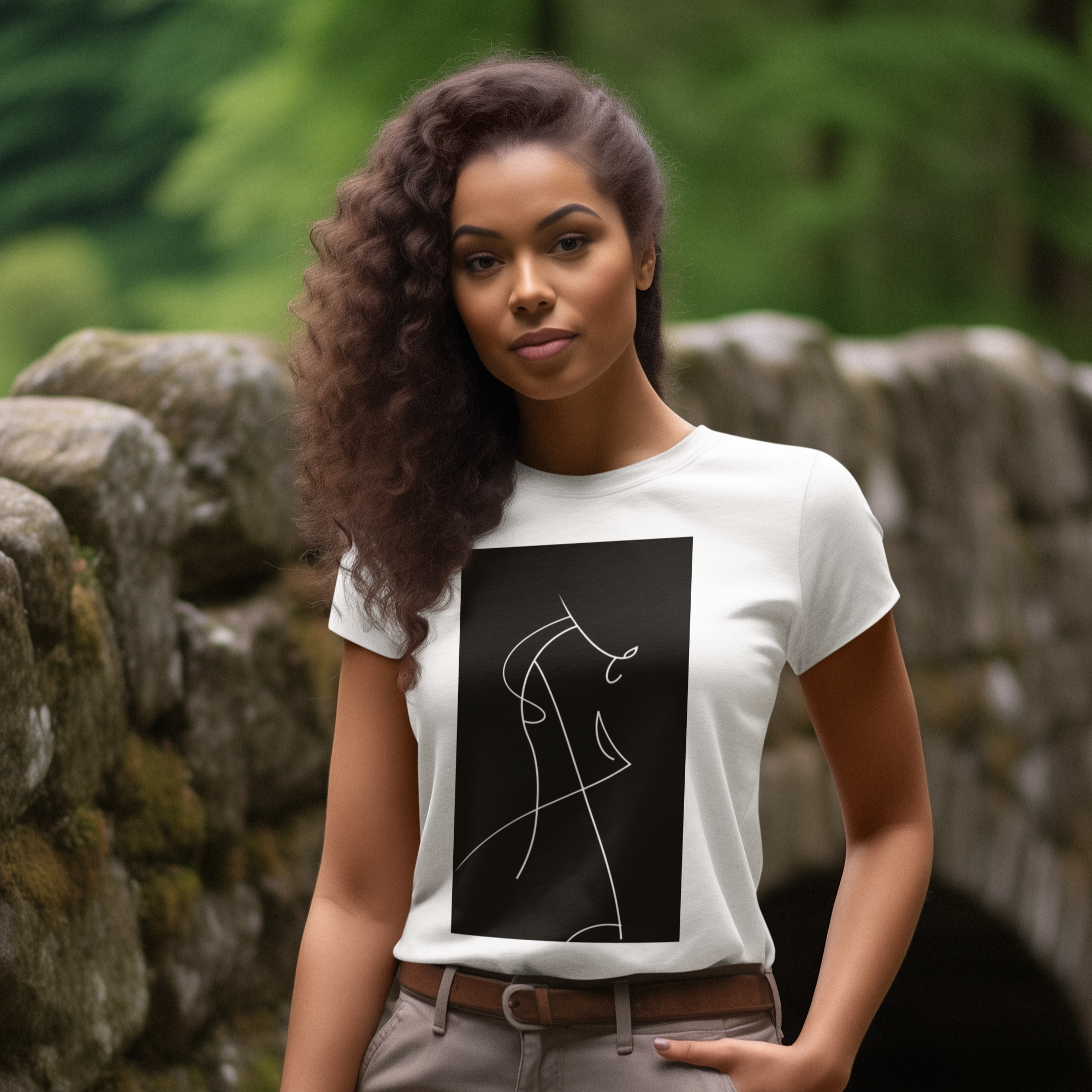 K#137 - Equine Grace T-Shirt – Minimalistische Pferdekunst in Schwarz & Weiß | Kirrify