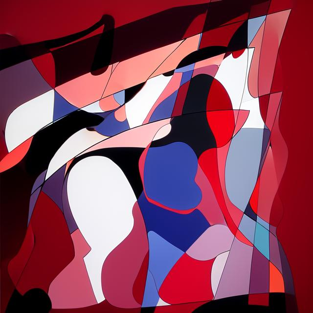 K#150  - Crimson Layers T-Shirt – Abstrakte Tiefe in Rot & Bewegung | Kirrify