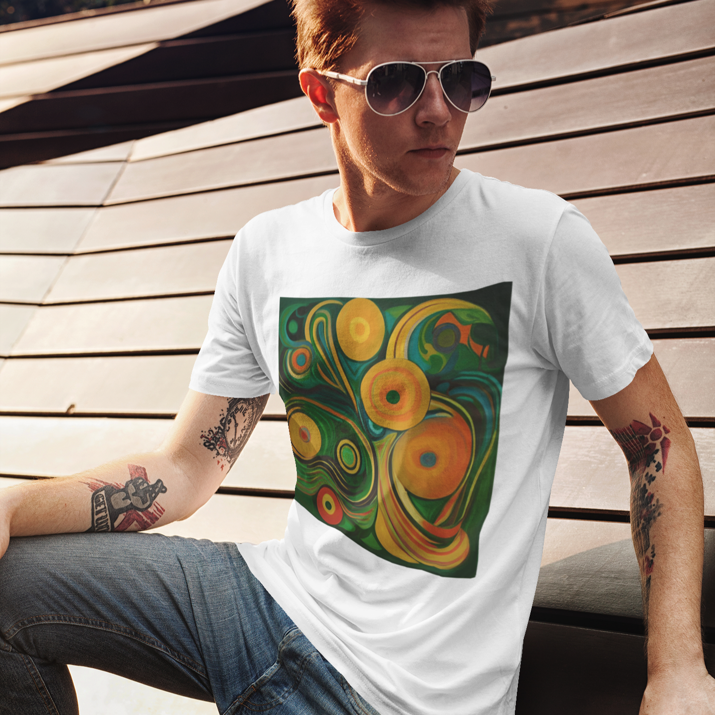 K#186 - Solar Vortex T-Shirt – Energie & Bewegung in Farbe | Kirrify Flow