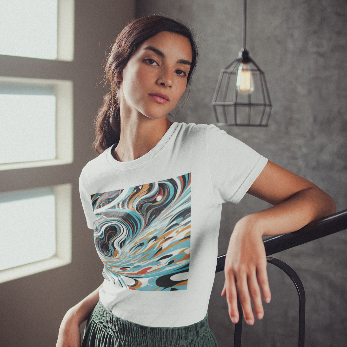 K#199 - Liquid Harmony T-Shirt – Fließende Energie in Farbe | Kirrify Flow