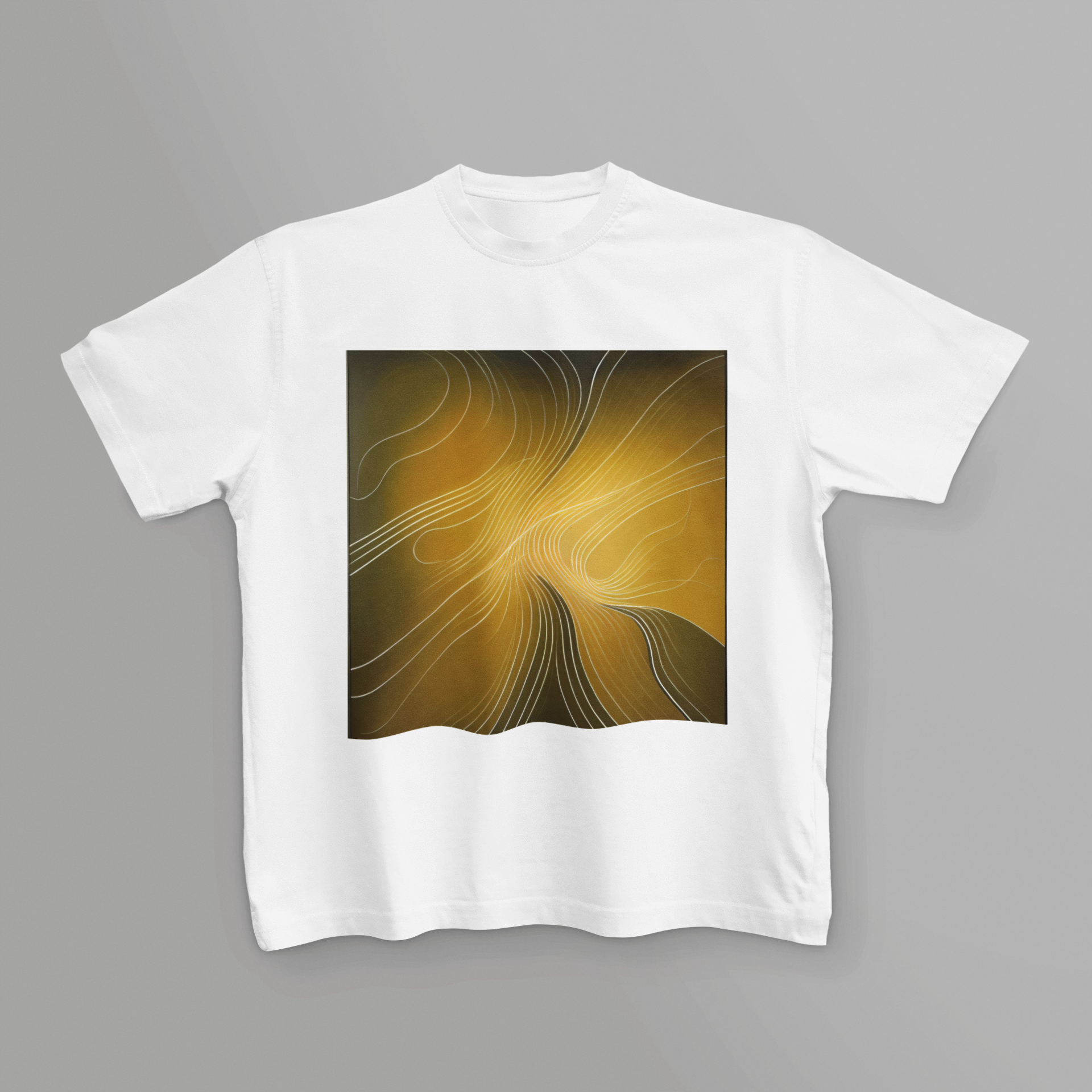 K#203 - Golden Flow T-Shirt – Elegante Bewegung in Gold & Licht | Kirrify