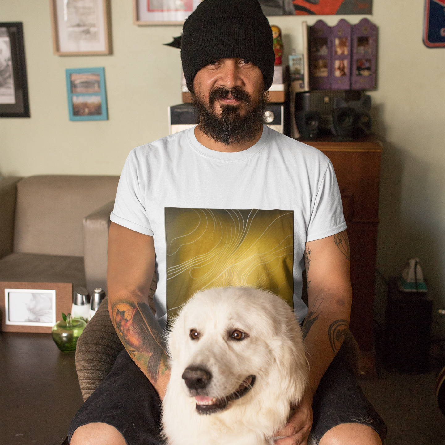 K#203 - Golden Flow T-Shirt – Elegante Bewegung in Gold & Licht | Kirrify