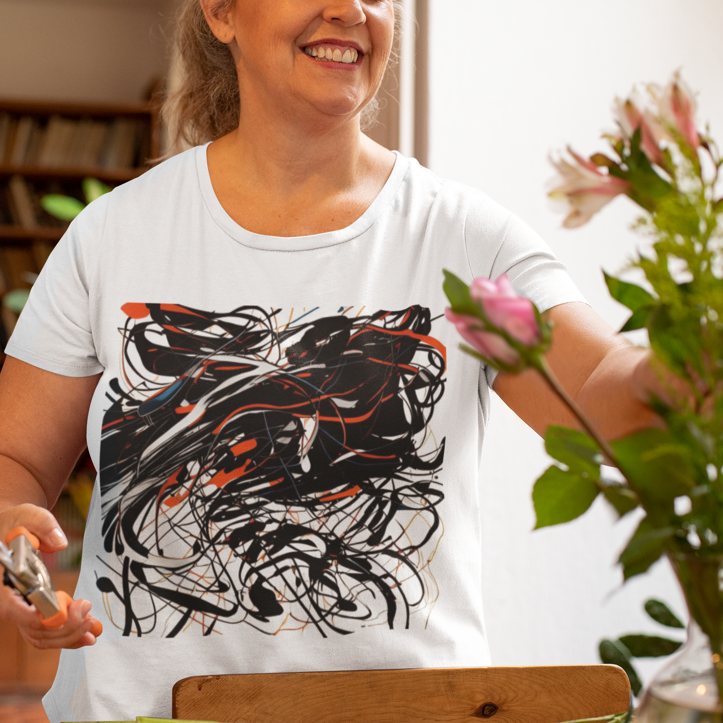 K#205 - Dynamic Lines T-Shirt – Abstrakte Bewegung & Energie | Kirrify