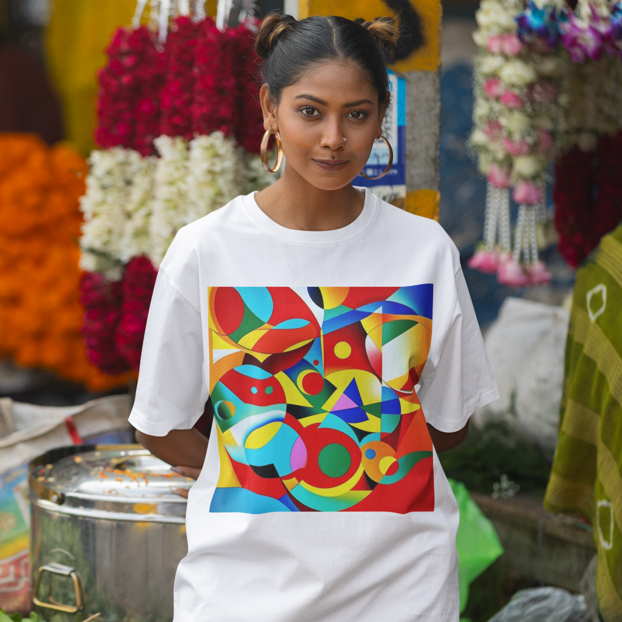 K#207 - Geometric Harmony T-Shirt – Abstrakte Formen & Farben | Kirrify