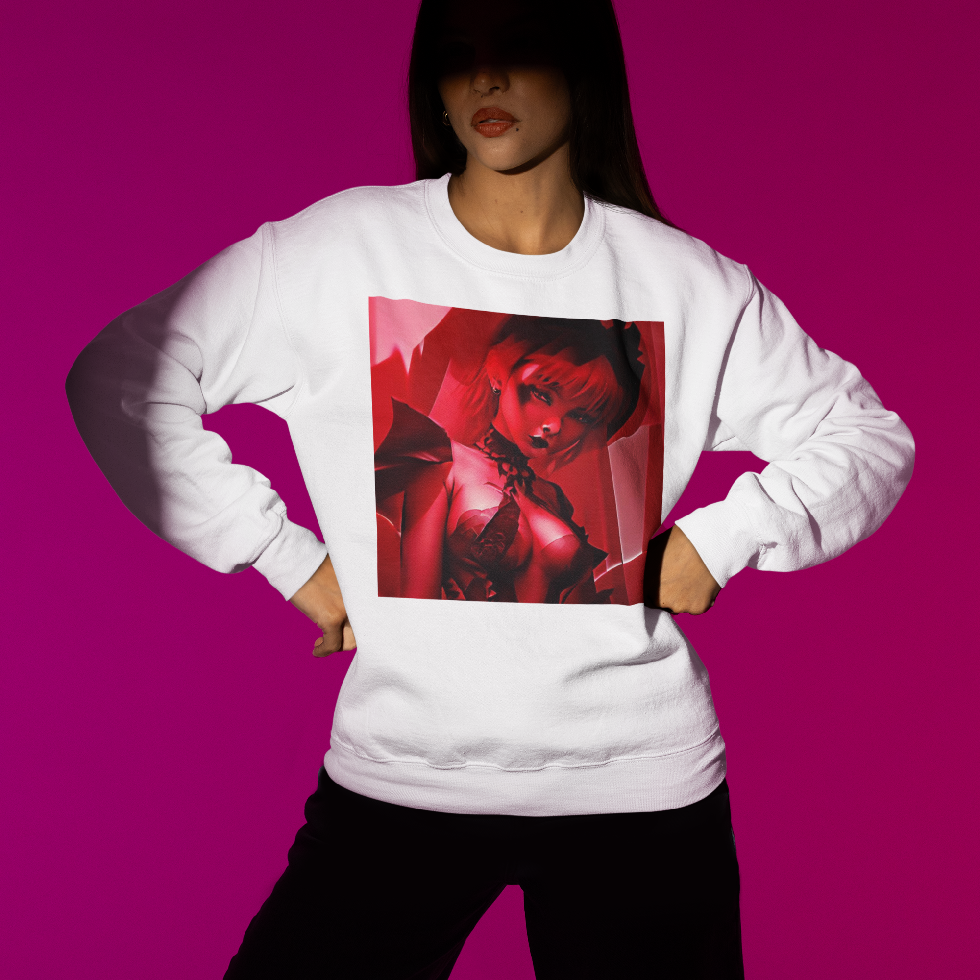 K#402 - Scarlet Muse Sweatshirt – Sinnliche Stärke & dunkle Eleganz | Kirrify