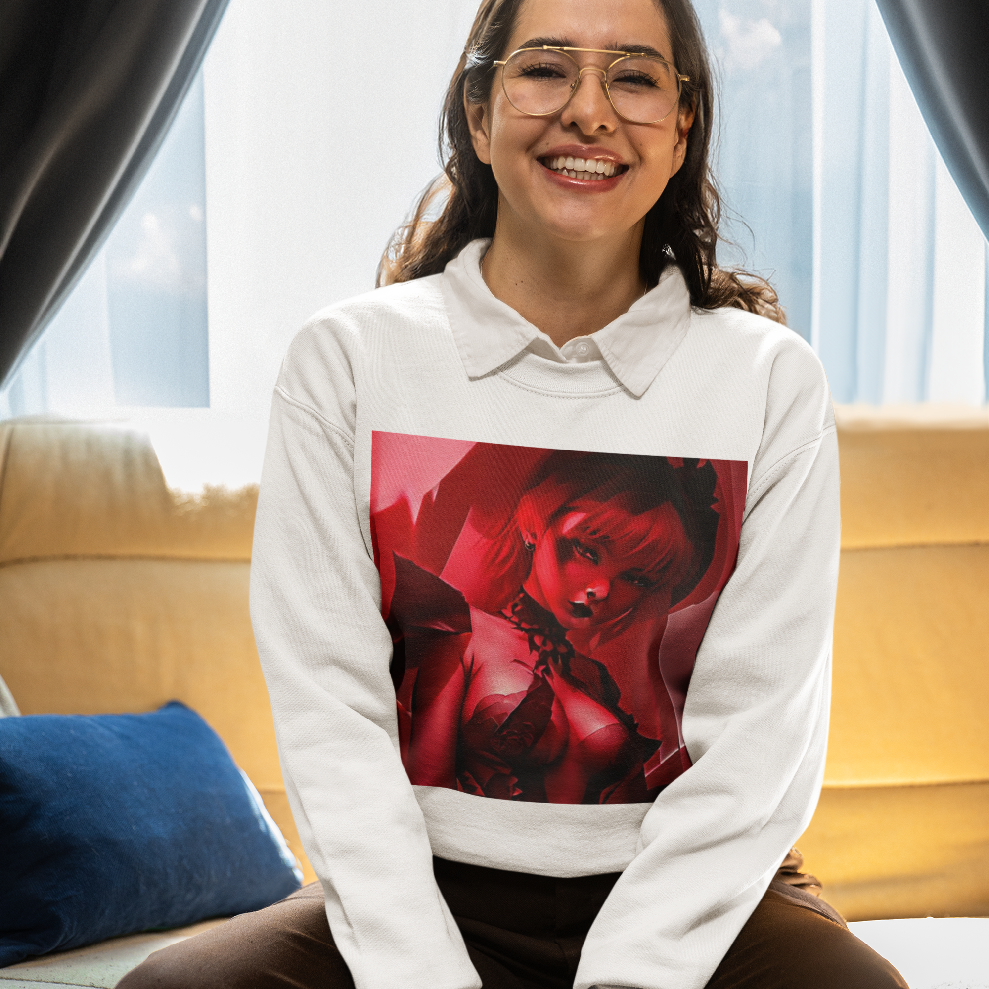 K#402 - Scarlet Muse Sweatshirt – Sinnliche Stärke & dunkle Eleganz | Kirrify