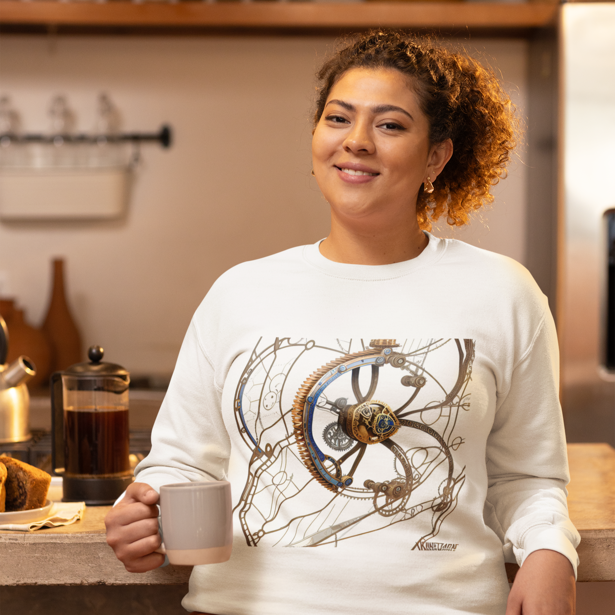 K#406 - Mecha Precision Sweatshirt – Mechanische Kunst & Bewegung | Kirrify