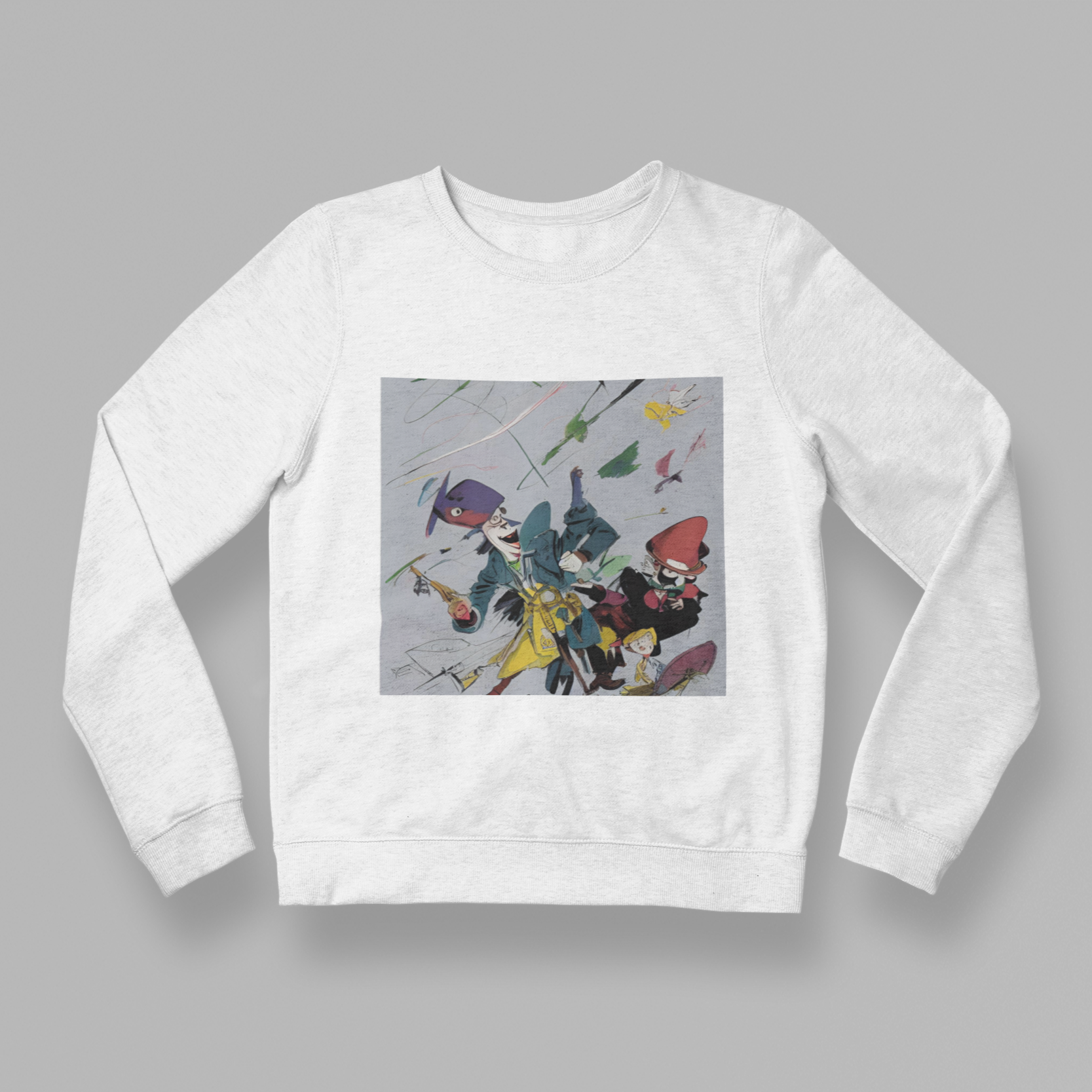 K#411 - Avantgarde Parade Sweatshirt – Kunstvolle Bewegung & Humor | Kirrify