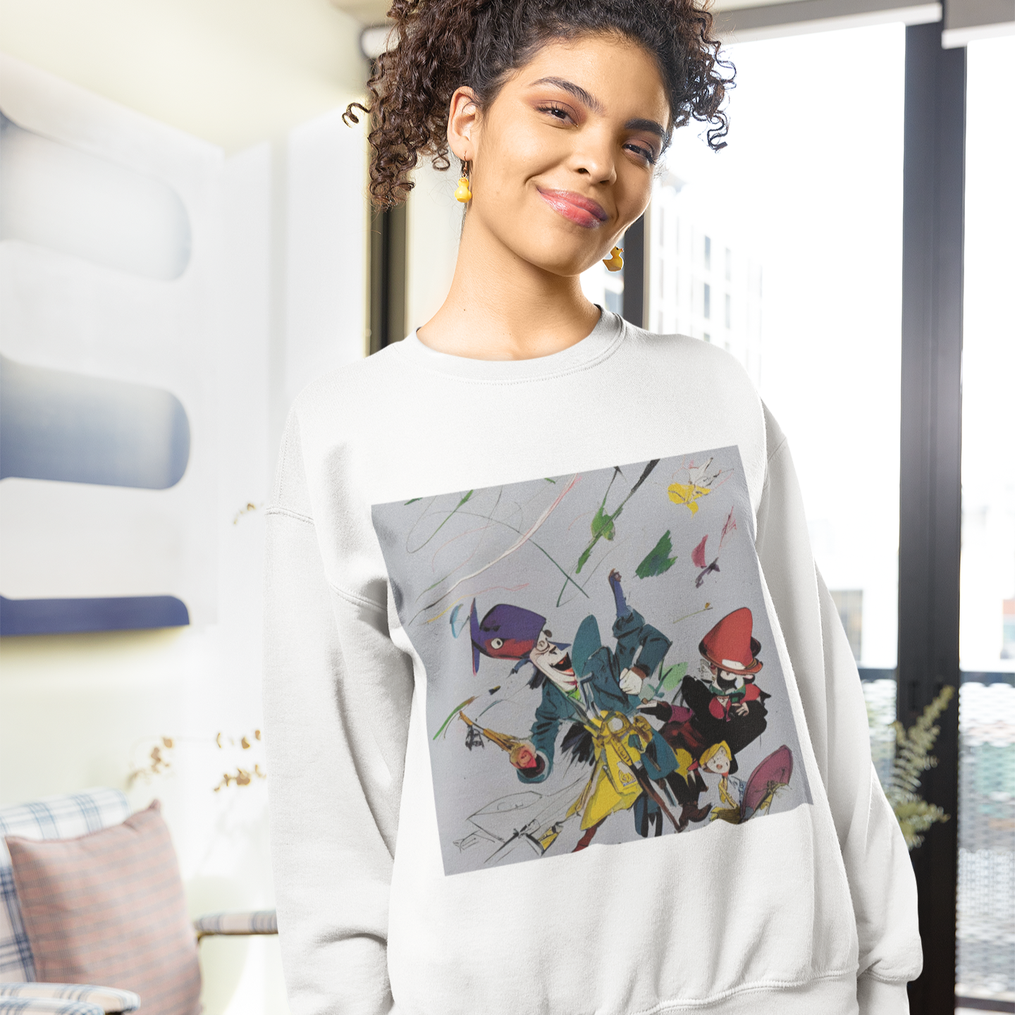 K#411 - Avantgarde Parade Sweatshirt – Kunstvolle Bewegung & Humor | Kirrify