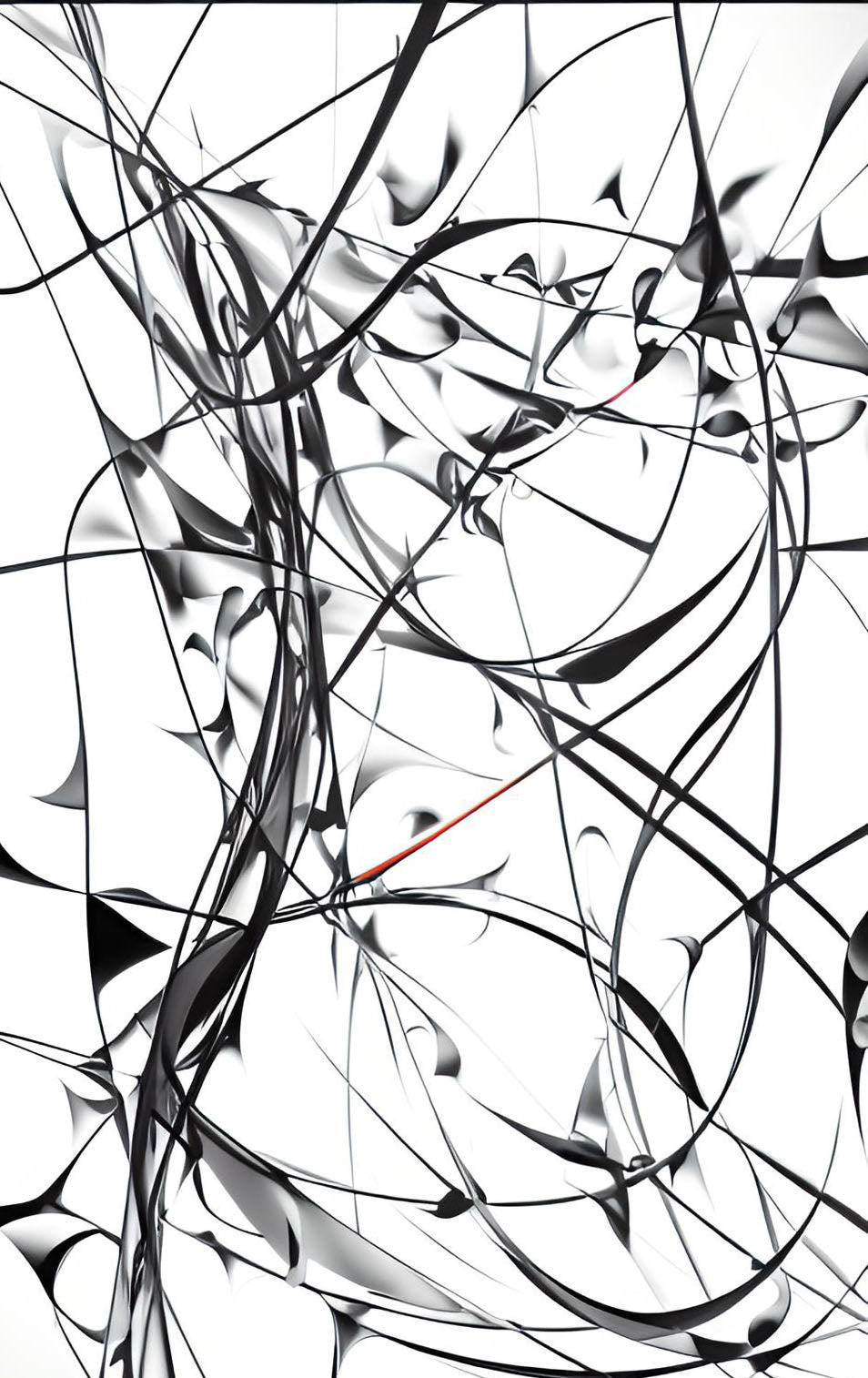 K#412 - Line Energy Sweatshirt – Ausdrucksstarke Linienkunst in Schwarz-Weiß | Kirrify