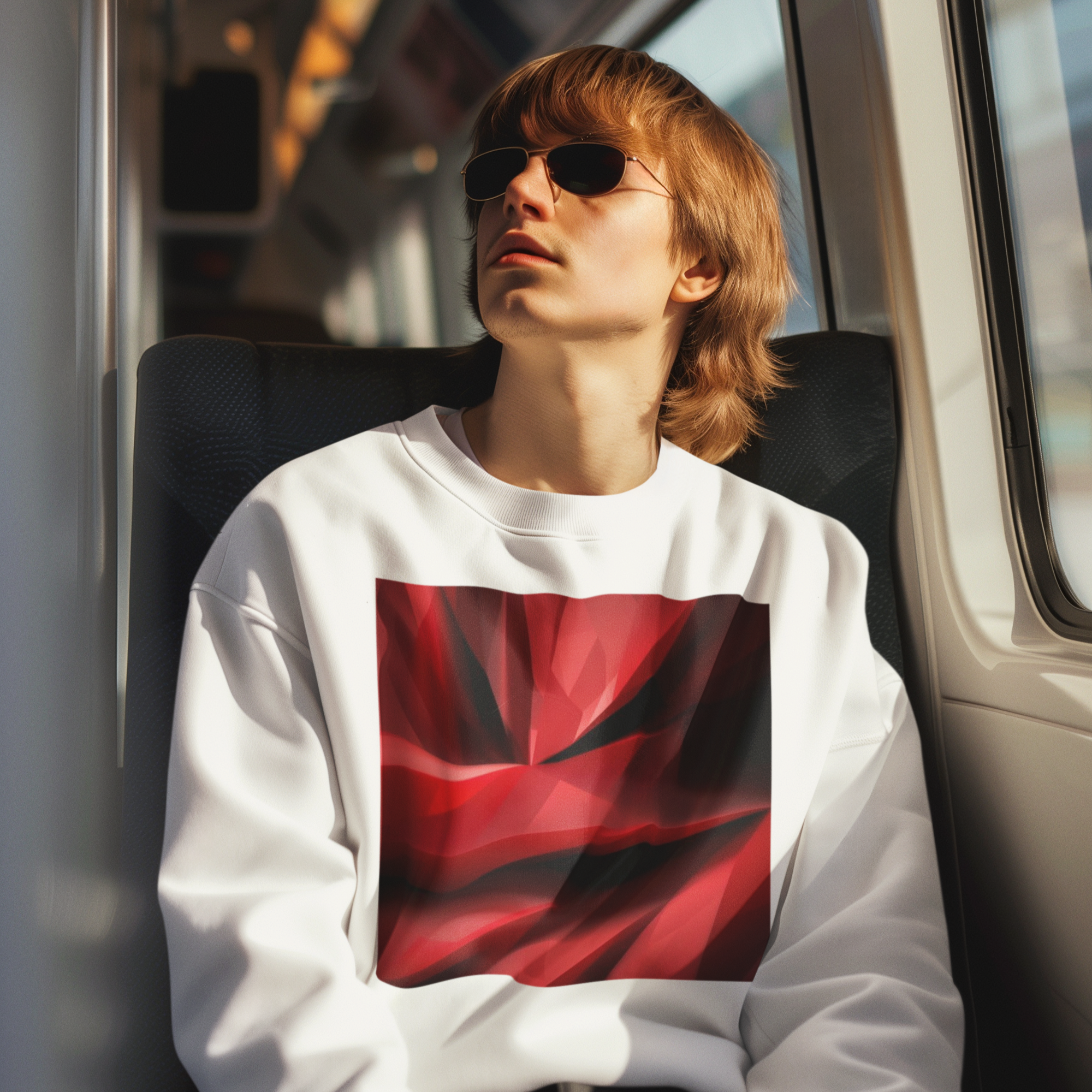 K#413 - Crimson Depth Sweatshirt – Abstrakte Tiefe in Rot & Bewegung | Kirrify