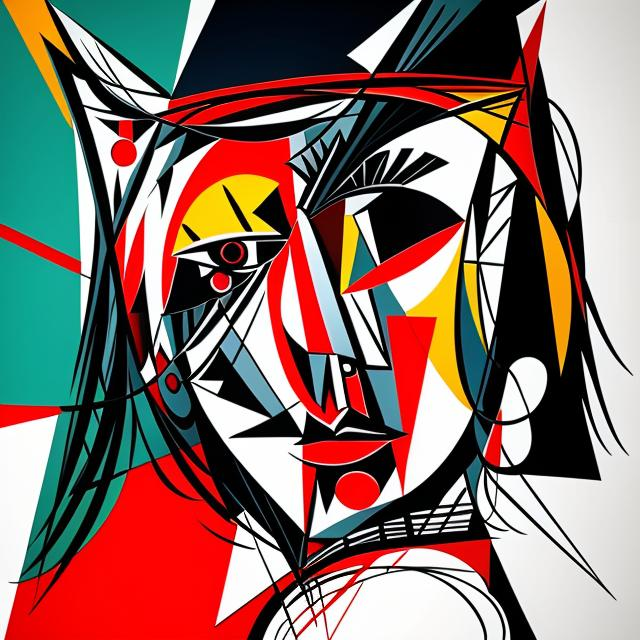 K#414 - Abstract Muse Sweatshirt – Kubistische Kunst trifft Farbenergie | Kirrify