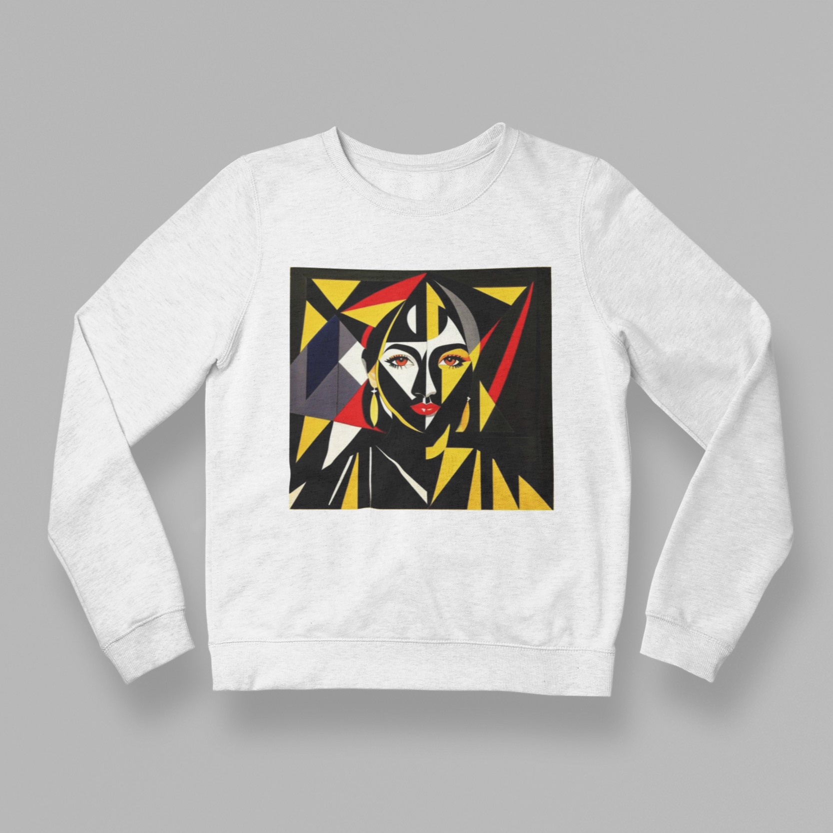 K#415 - Solaris Face Sweatshirt – Kubistische Kunst & Farbe in Bewegung | Kirrify