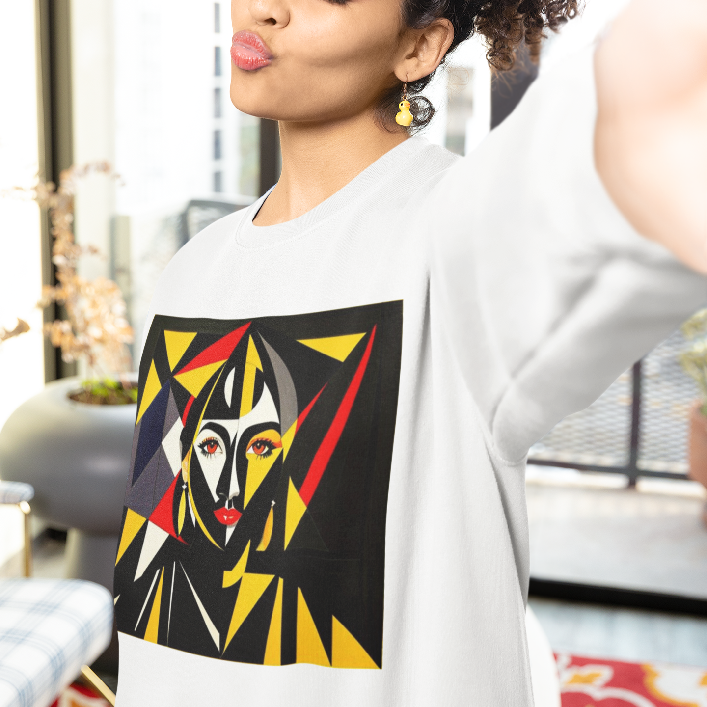 K#415 - Solaris Face Sweatshirt – Kubistische Kunst & Farbe in Bewegung | Kirrify