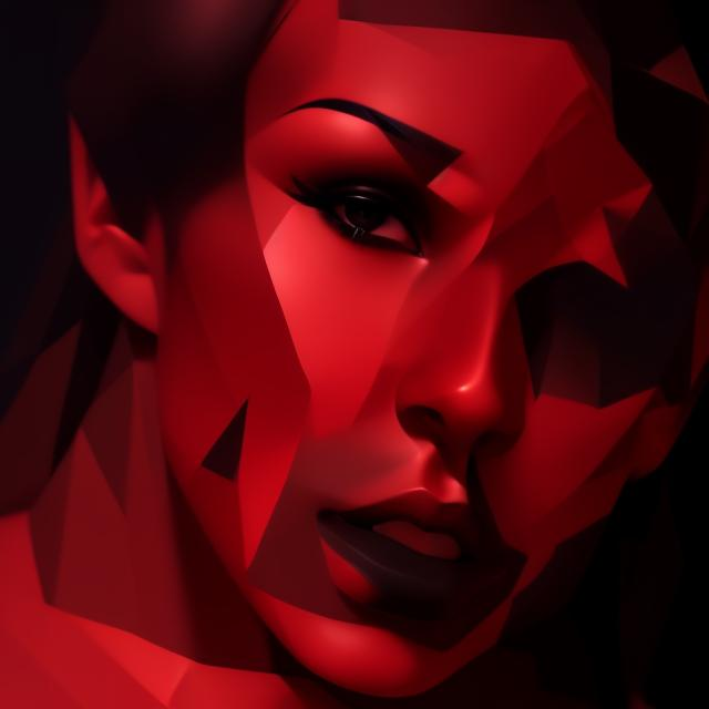 K#416 - Red Fragment Sweatshirt – Abstraktes Gesicht in Prisma-Optik | Kirrify