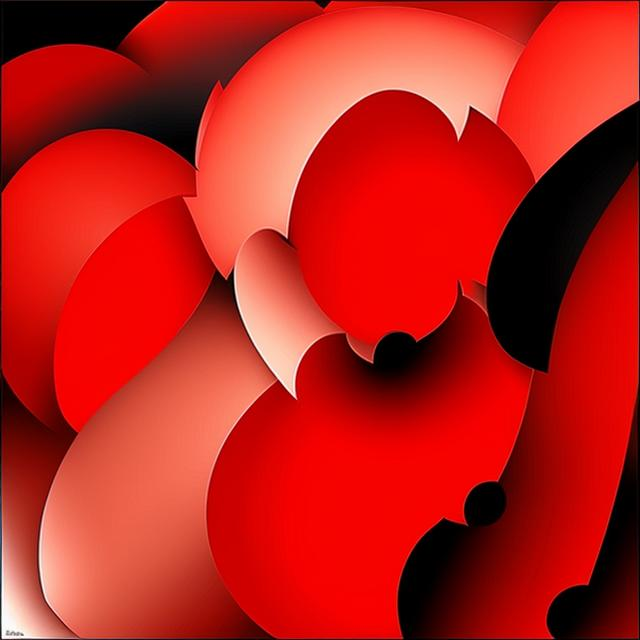 K#418 - Scarlet Bloom Sweatshirt – Organische Kunst in Rot & Bewegung | Kirrify