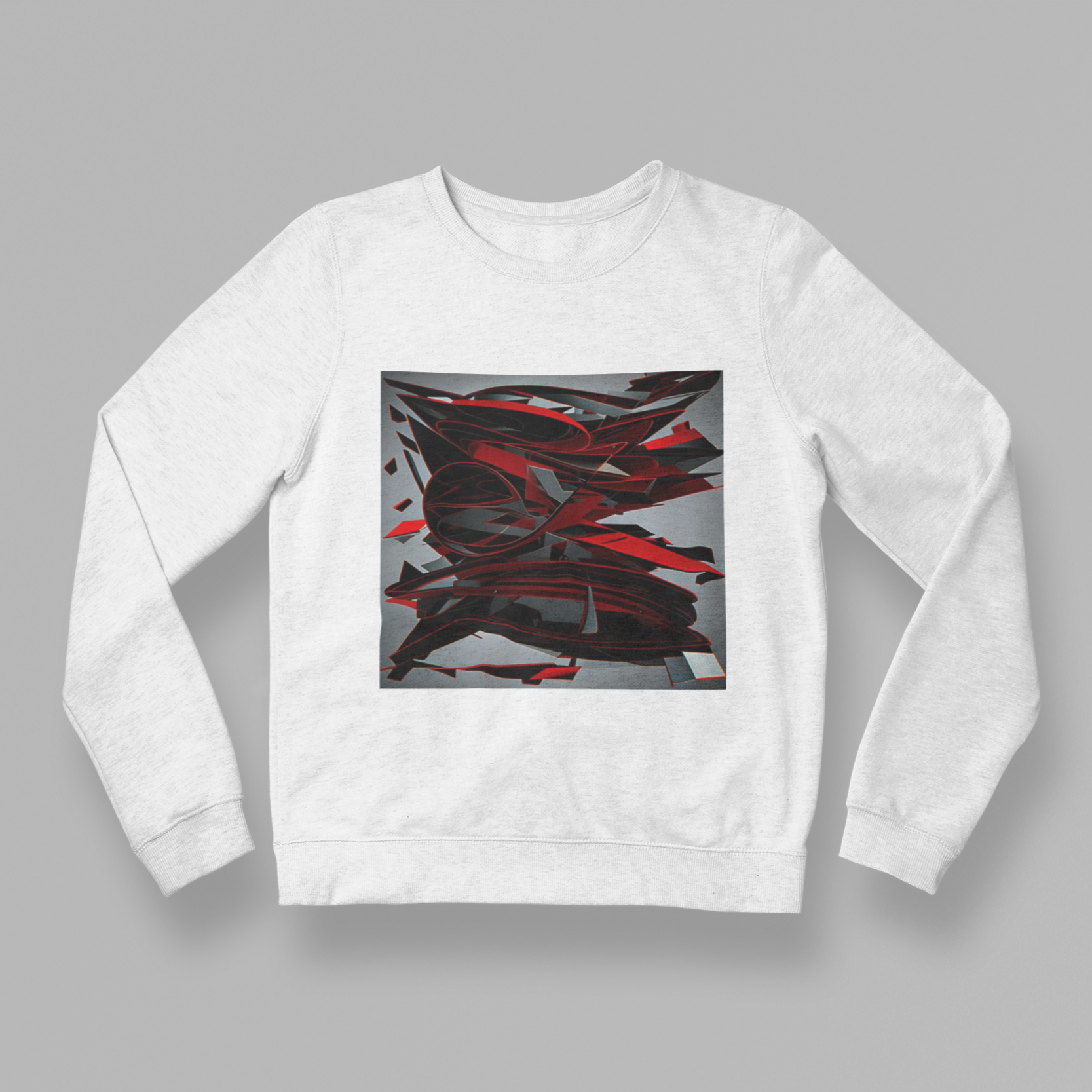 K#422 - Red Motion Sweatshirt – Dynamisches abstraktes Design in Rot & Schwarz | Kirrify