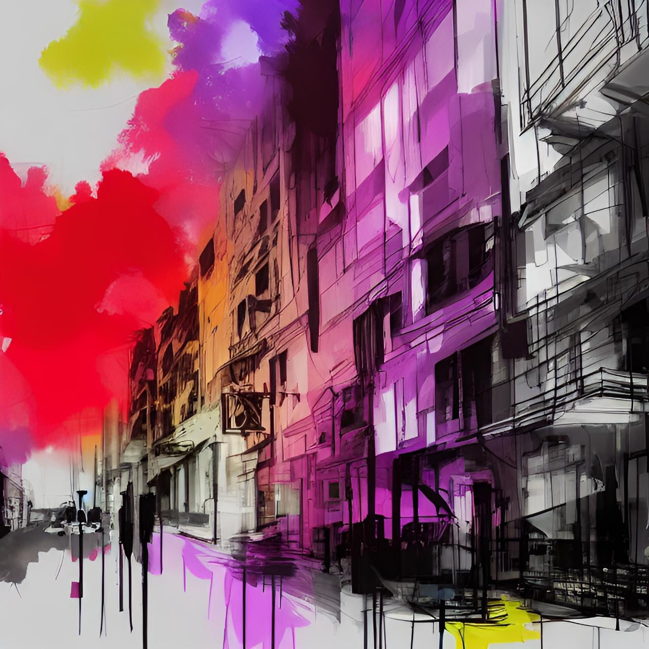 K#424 - City Vibes Sweatshirt – Urbanes Farbspiel & moderne Kunst | Kirrify