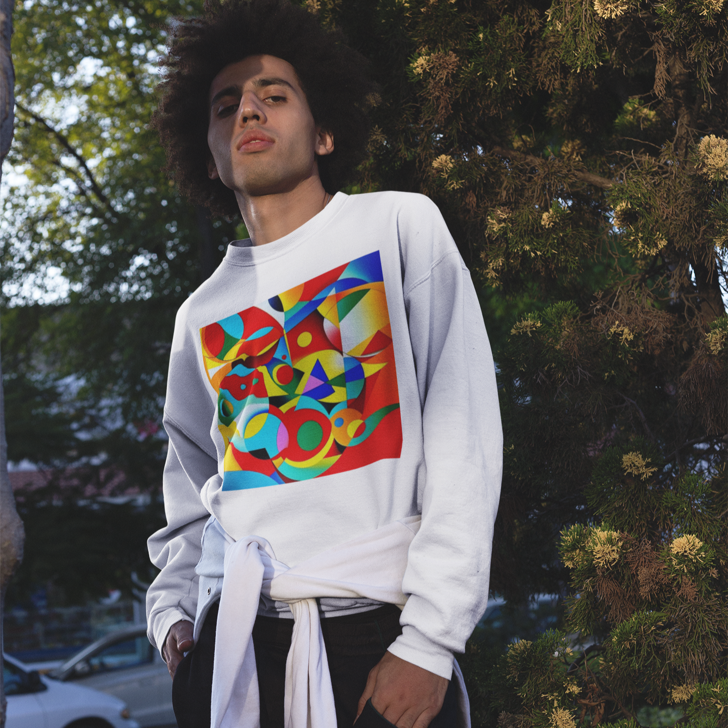 K#427 - Color Geometry Sweatshirt – Kunst in Bewegung & klare Formen | Kirrify