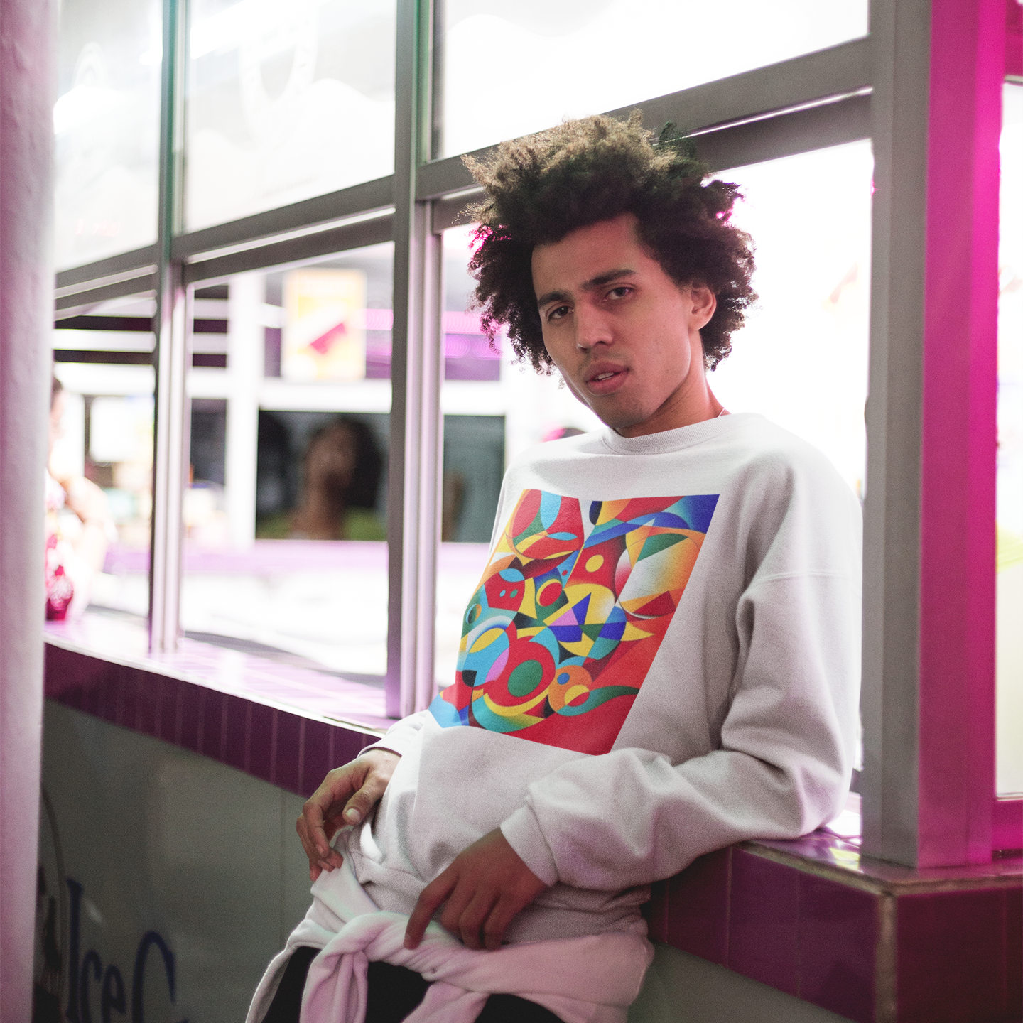 K#427 - Color Geometry Sweatshirt – Kunst in Bewegung & klare Formen | Kirrify