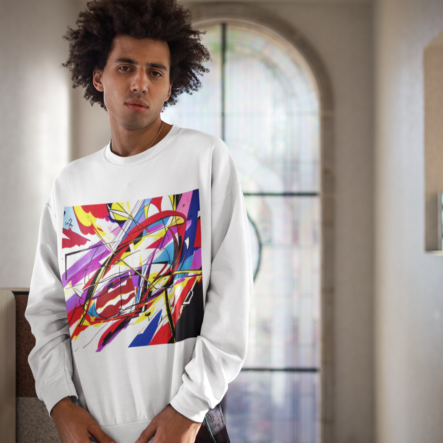 K#428 - Energy Flow Sweatshirt – Dynamische Kunst & urbane Ausdruckskraft | Kirrify