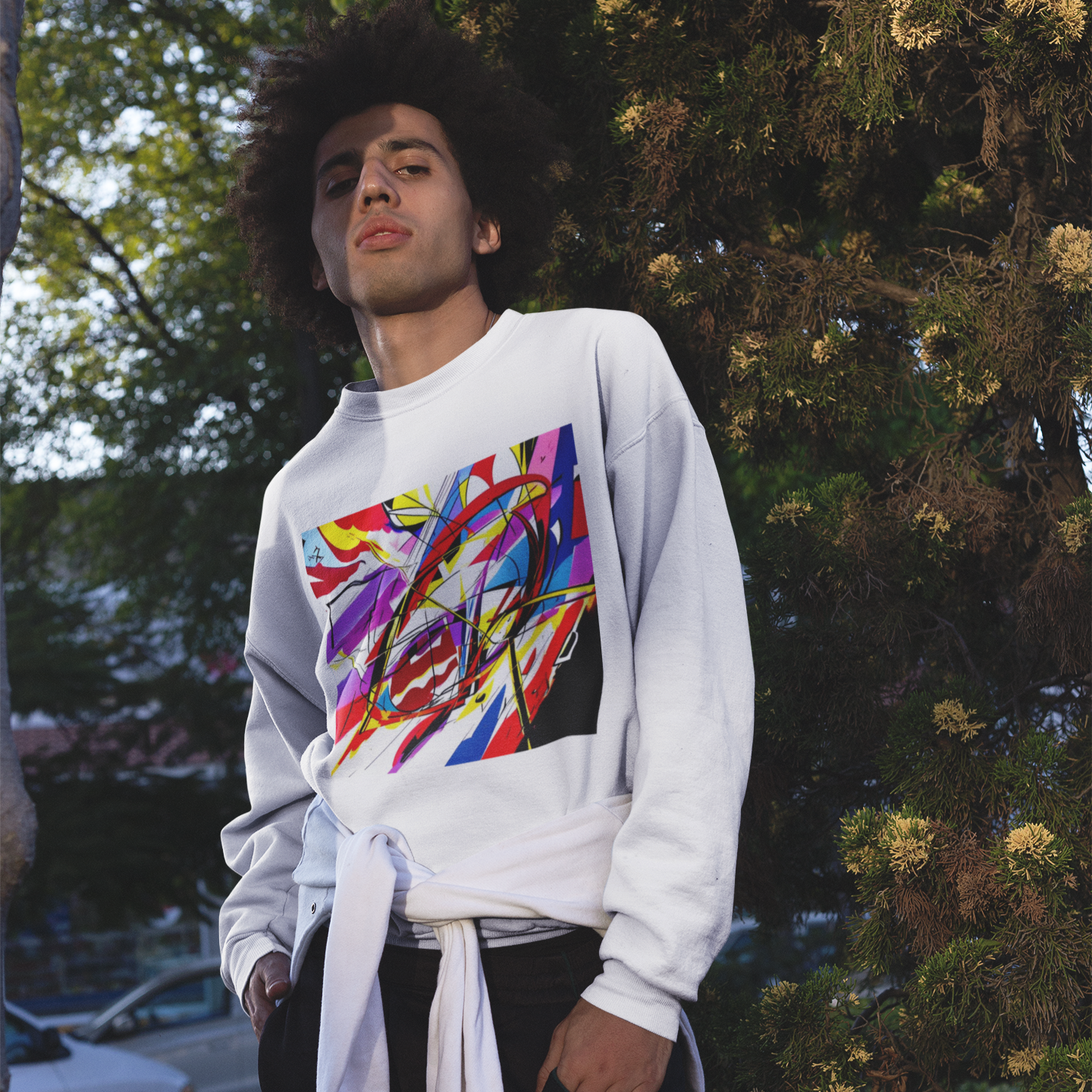 K#428 - Energy Flow Sweatshirt – Dynamische Kunst & urbane Ausdruckskraft | Kirrify