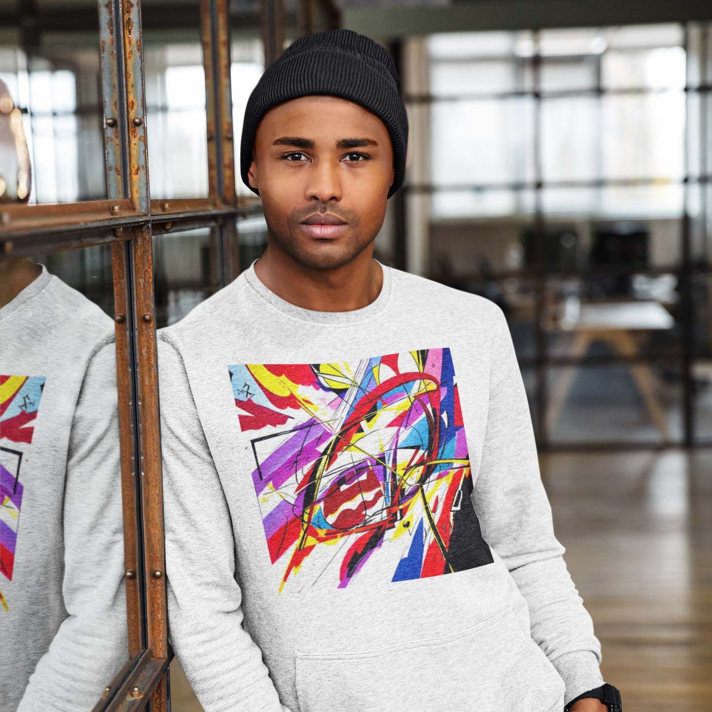 K#428 - Energy Flow Sweatshirt – Dynamische Kunst & urbane Ausdruckskraft | Kirrify