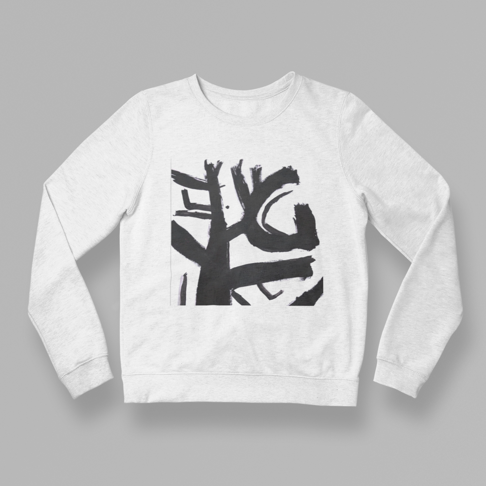 K#432 - Ink Structure Sweatshirt – Abstrakte schwarze Linienkunst | Kirrify