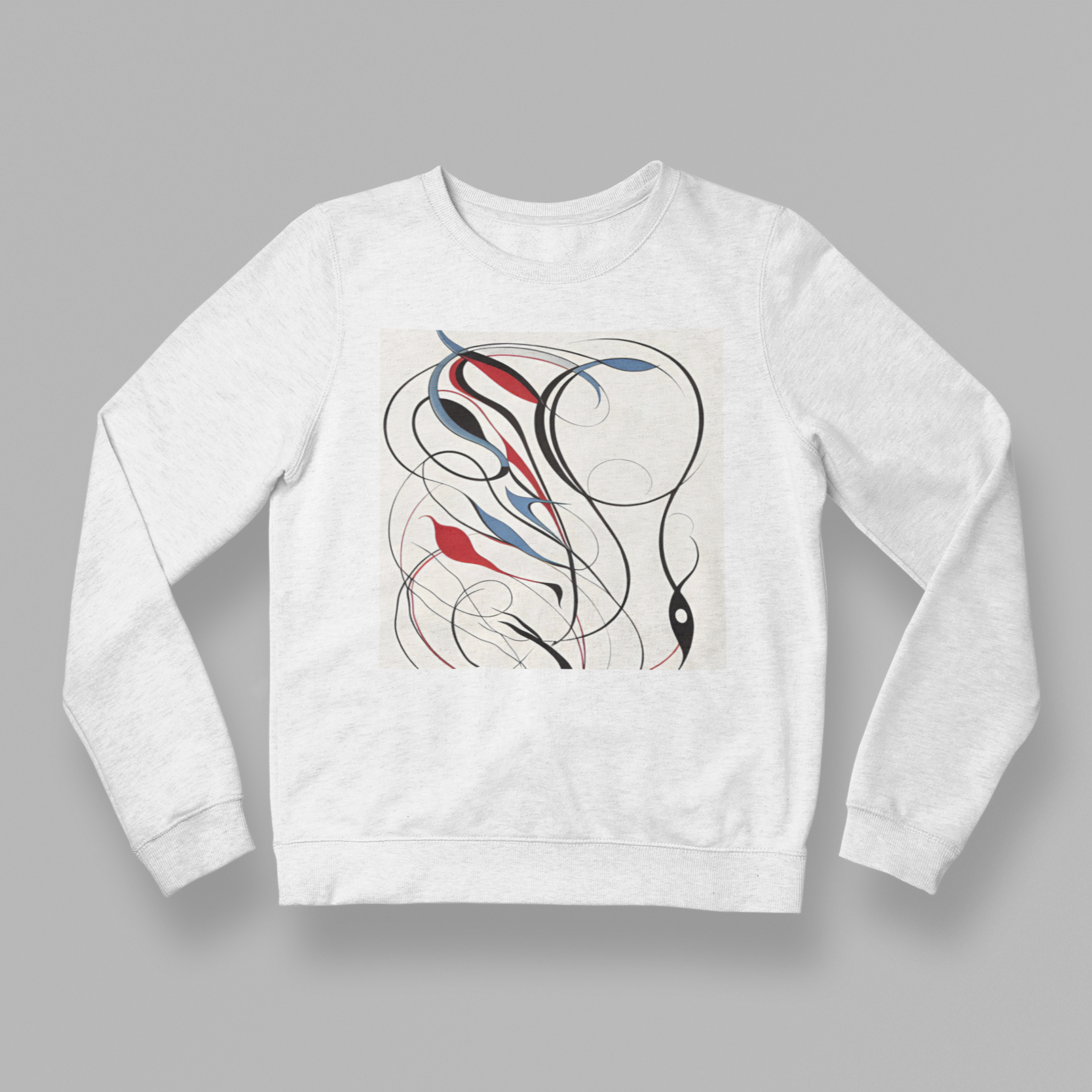 K#434 - Flow Essence Sweatshirt – Linienkunst mit Farbakzenten | Kirrify