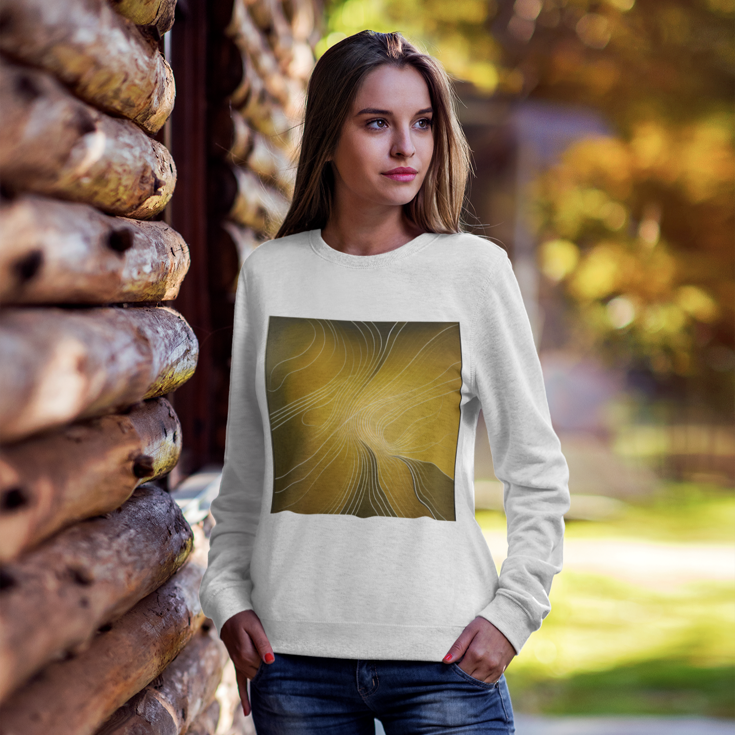 K#435 - Golden Lines Sweatshirt – Minimalistische Bewegung & Glanz | Kirrify Flow