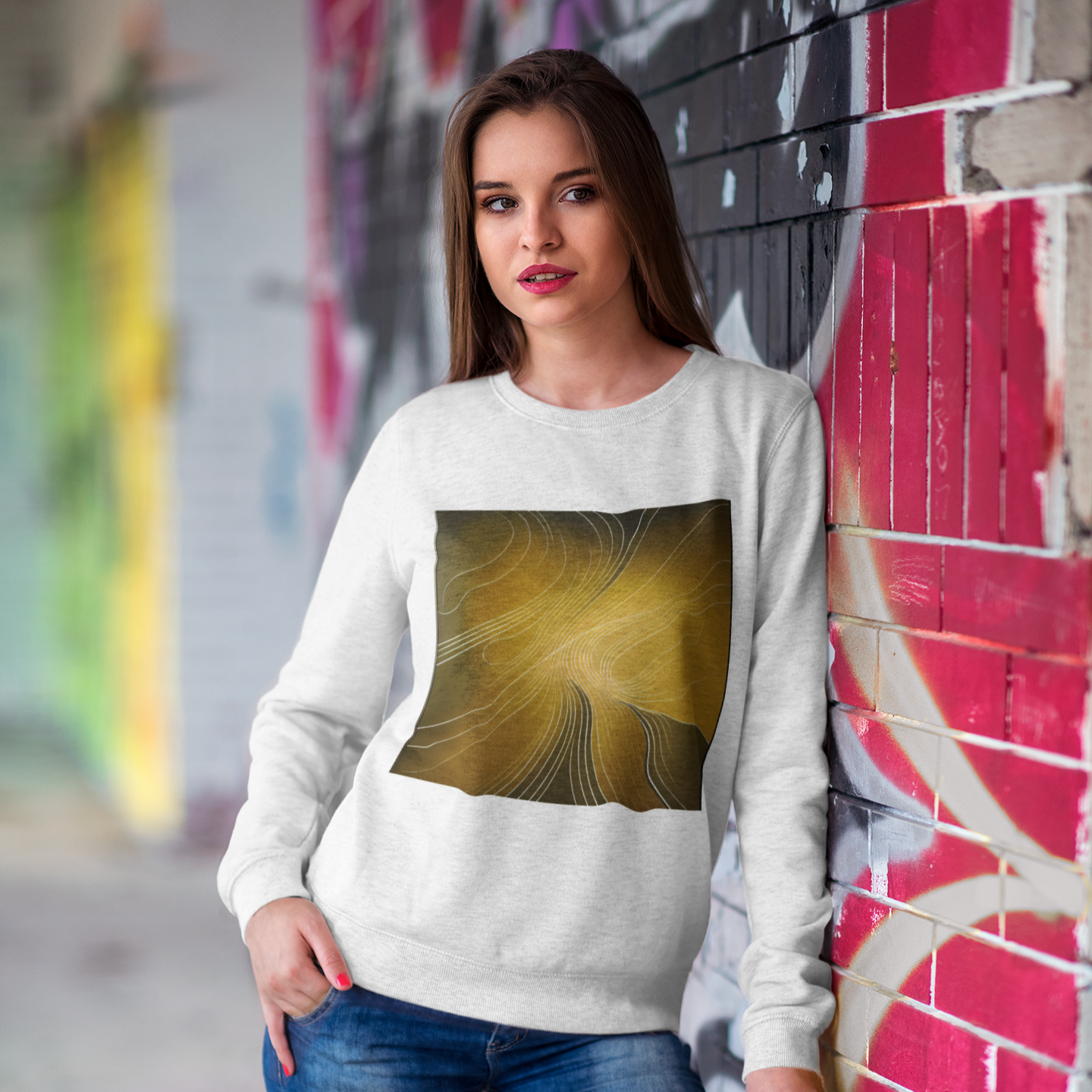 K#435 - Golden Lines Sweatshirt – Minimalistische Bewegung & Glanz | Kirrify Flow