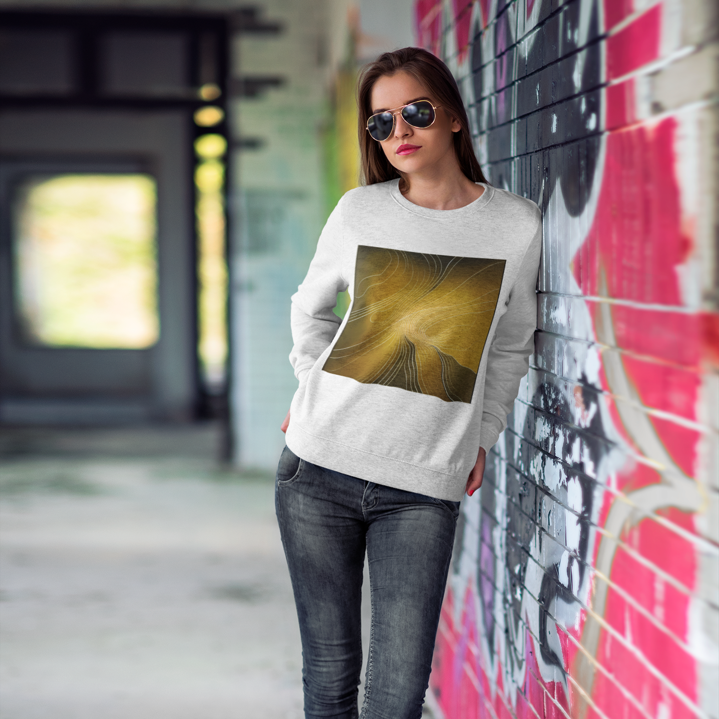 K#435 - Golden Lines Sweatshirt – Minimalistische Bewegung & Glanz | Kirrify Flow