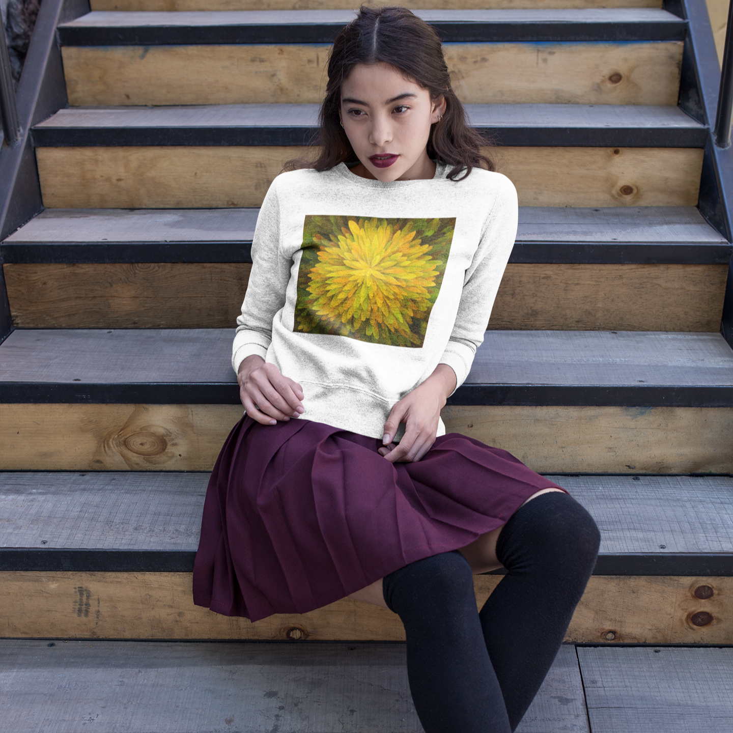 K#436 -Golden Petal Sweatshirt – Blühende Energie & Naturkunst | Kirrify Bloom