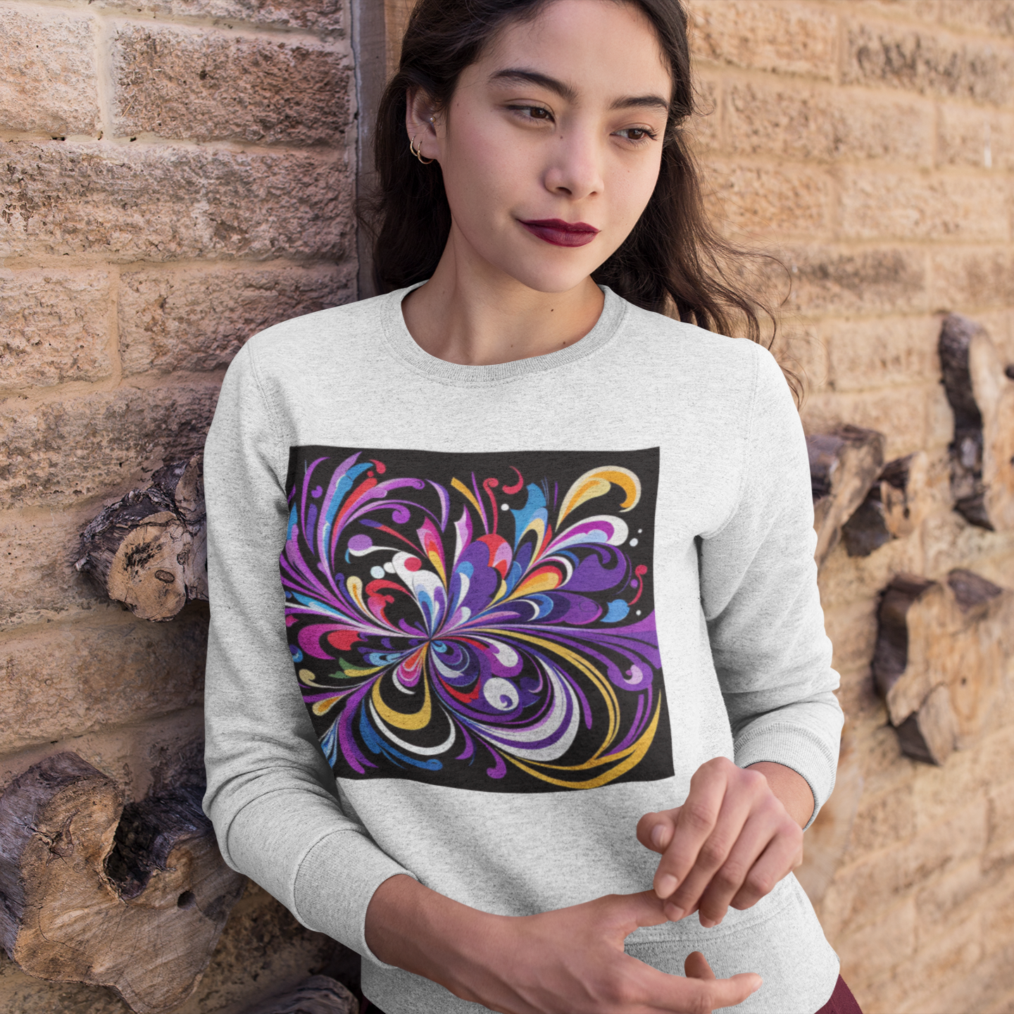 K#437 - Color Swirl Sweatshirt – Energie & Farbe in Bewegung | Kirrify Bloom