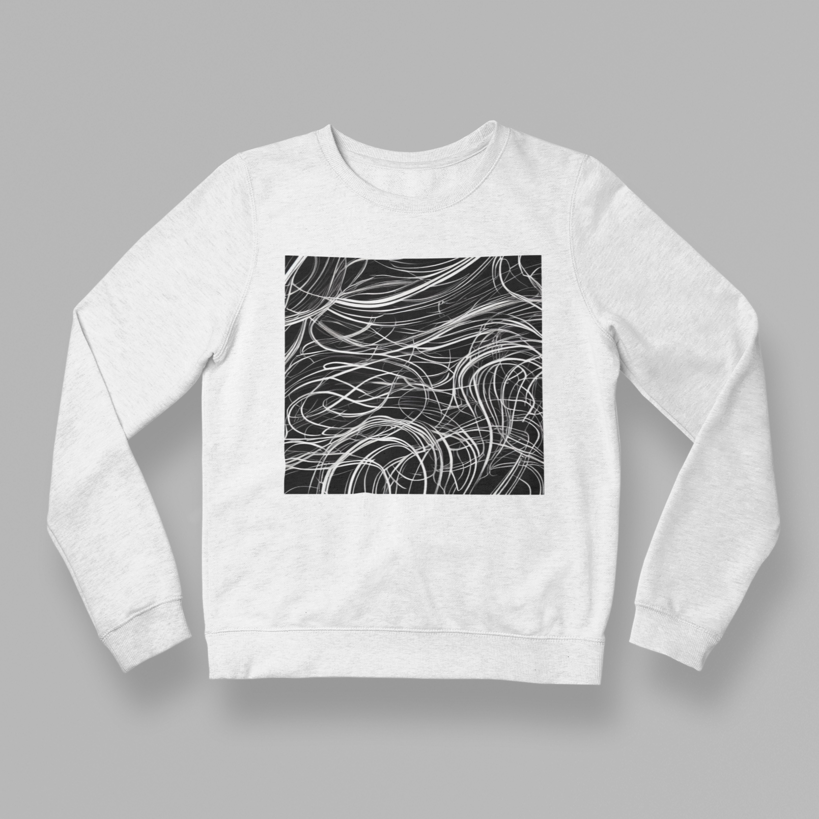 K#440 - Monochrome Motion Sweatshirt – Minimalistische Linienkunst | Kirrify