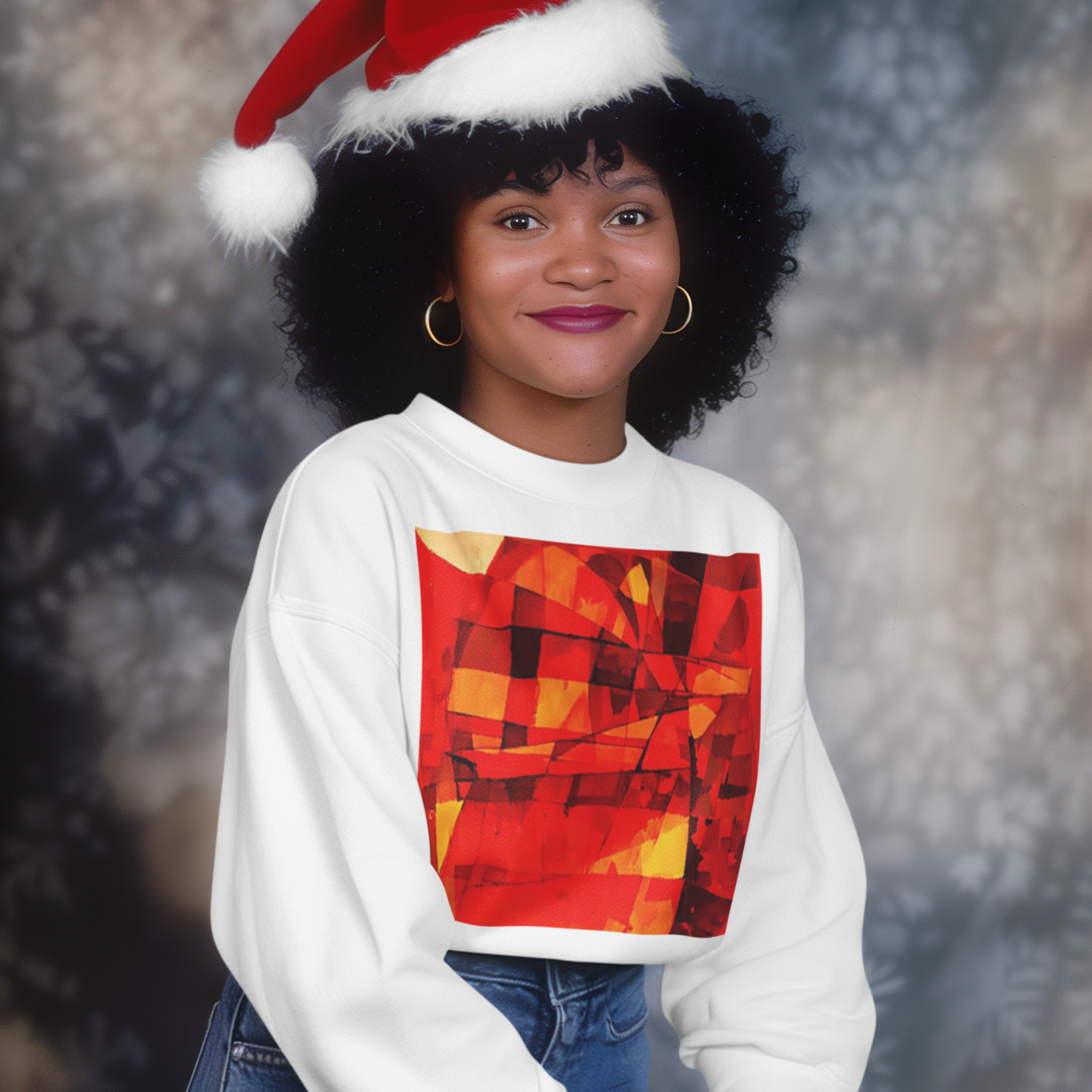 K#442 - Abstract Red Christmas Sweater – Kirrify Artwear Unisex