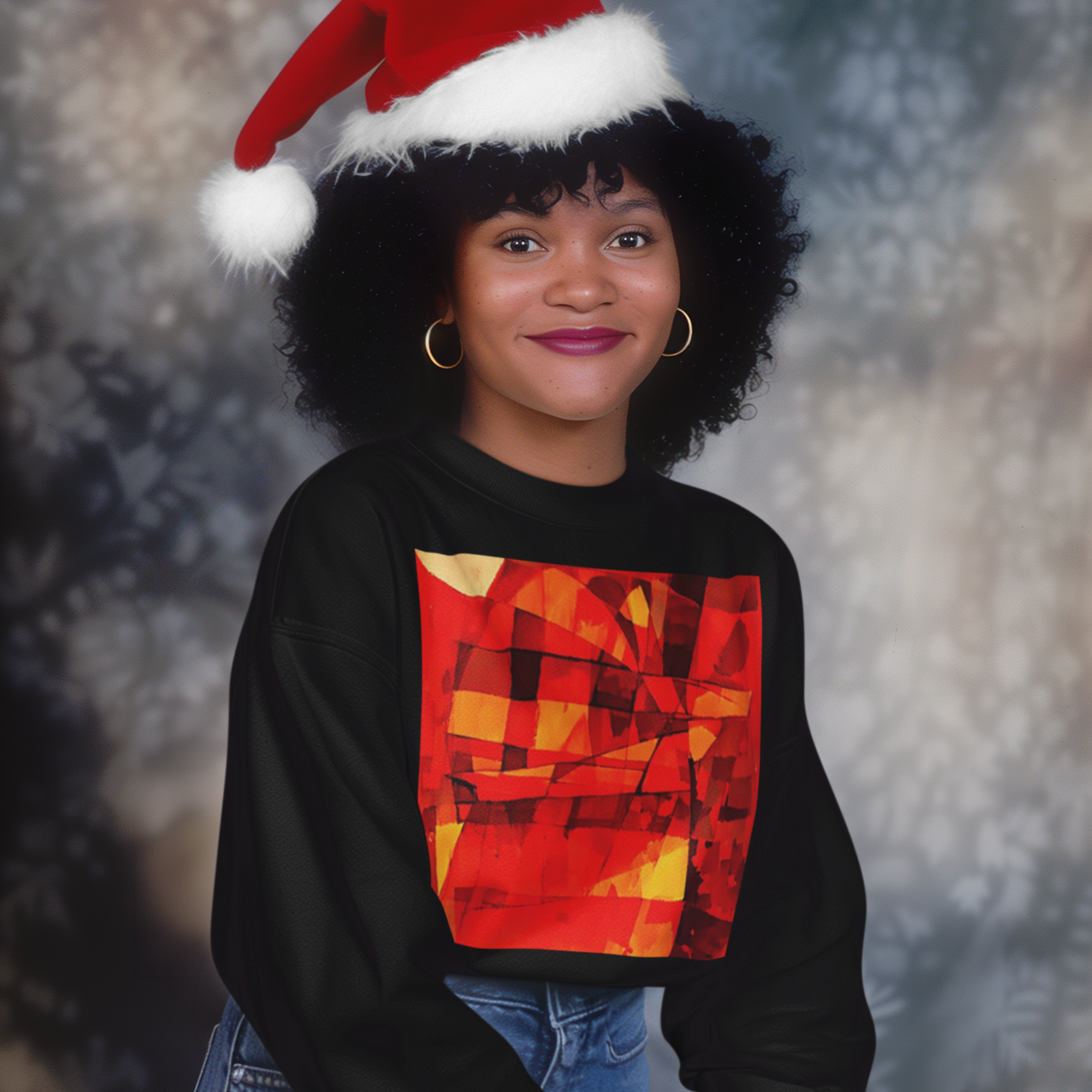 K#442 - Abstract Red Christmas Sweater – Kirrify Artwear Unisex