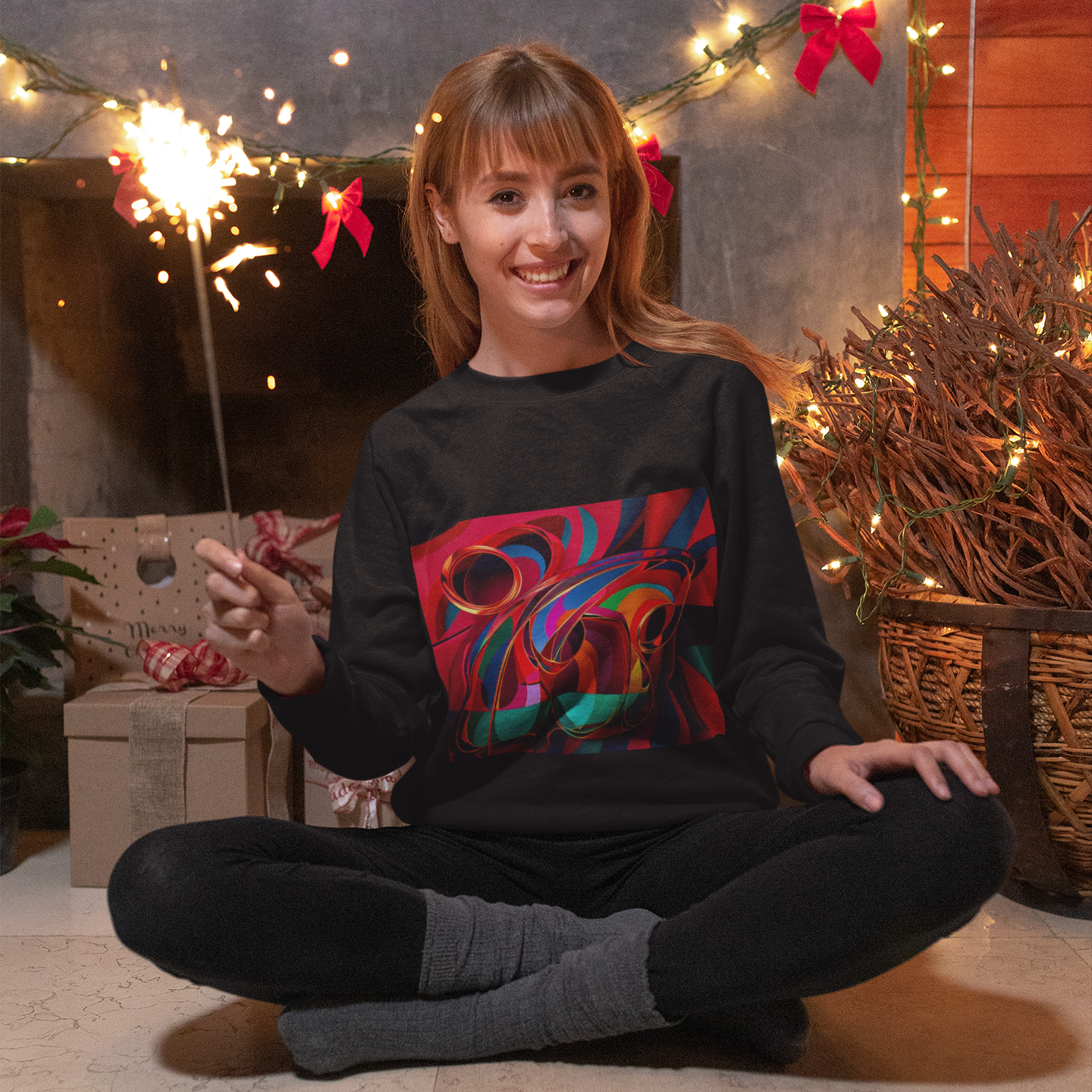 K#443 - Color Swirl Christmas Sweater – Kirrify Unisex Artwear