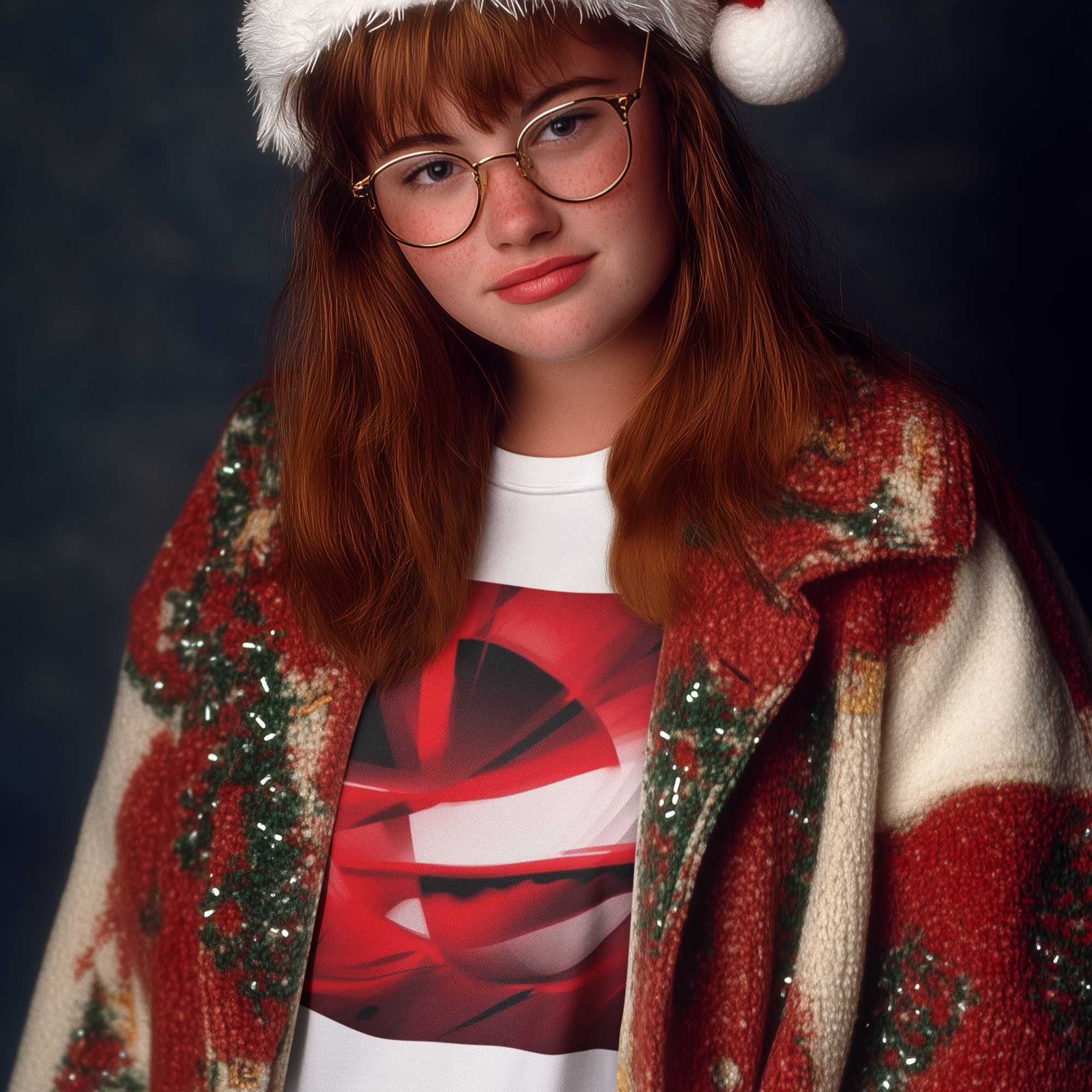 K#444 - Red Wave Christmas Art Sweater – Unisex Bold Edition