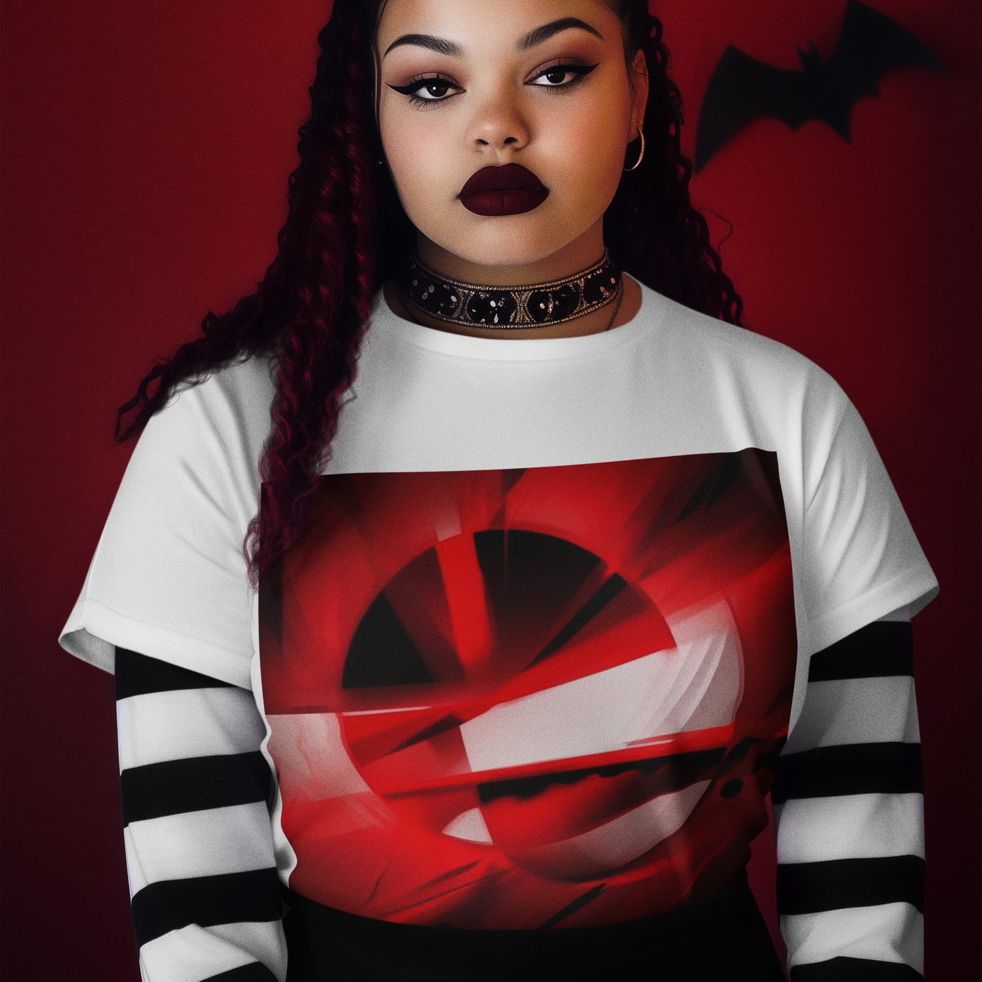 K#444 - Red Wave Christmas Art Sweater – Unisex Bold Edition