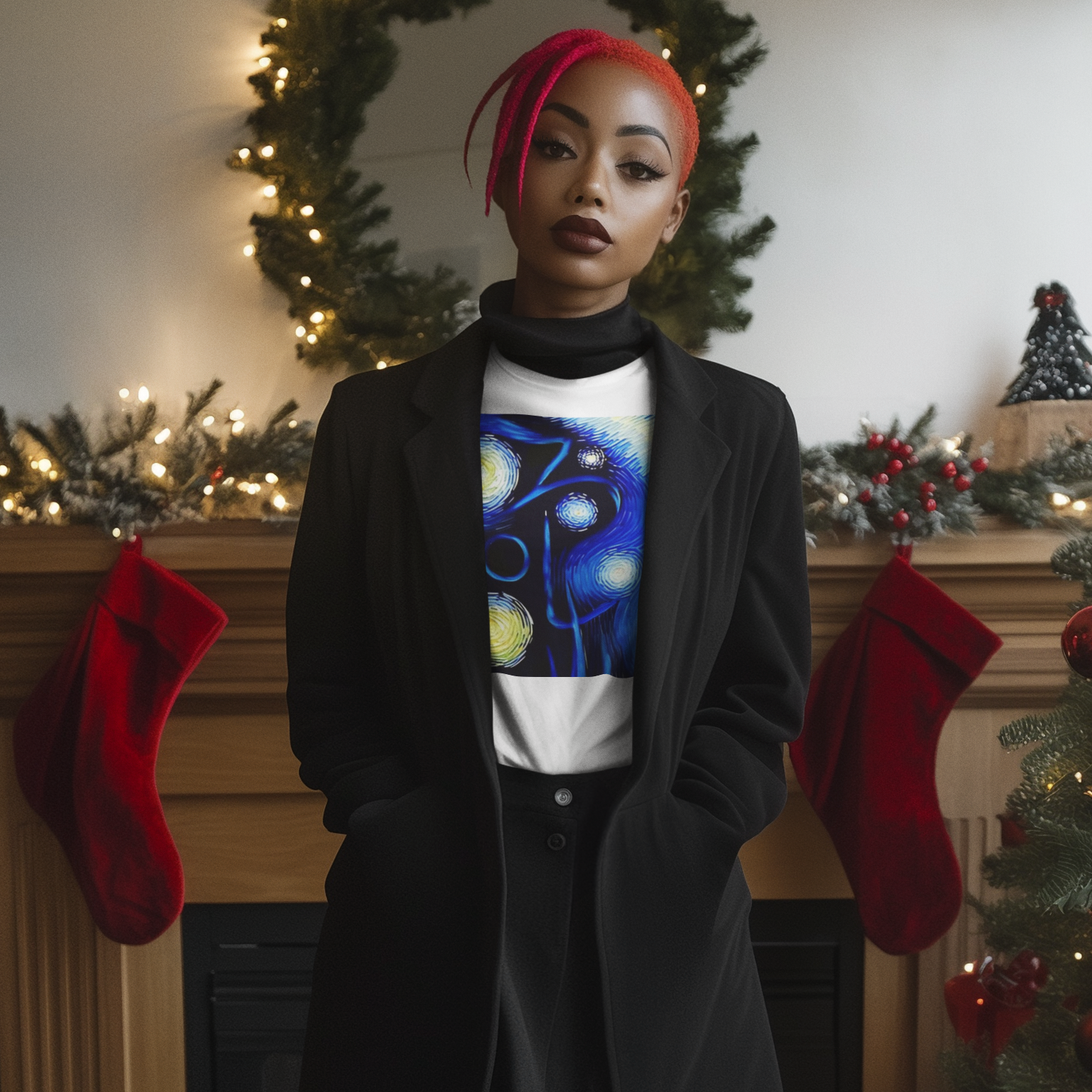 K#445 - Midnight Sky Art Sweater – Unisex Christmas Edition
