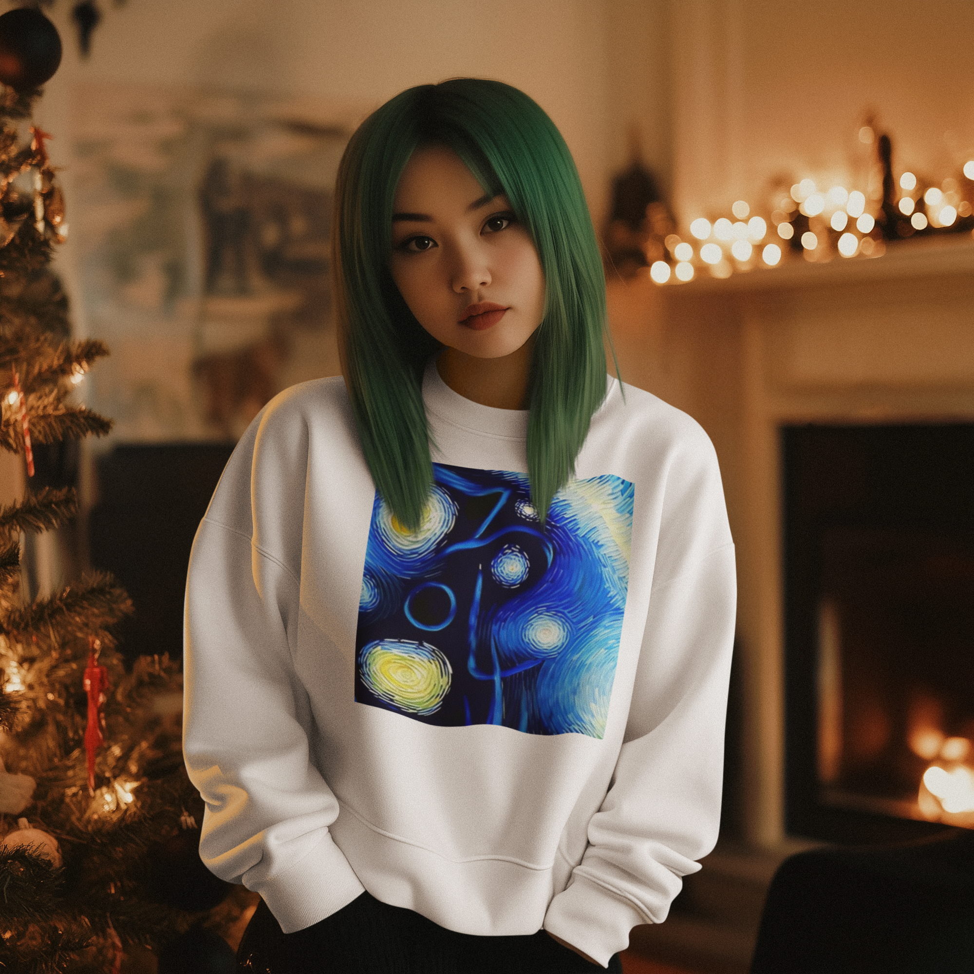 K#445 - Midnight Sky Art Sweater – Unisex Christmas Edition