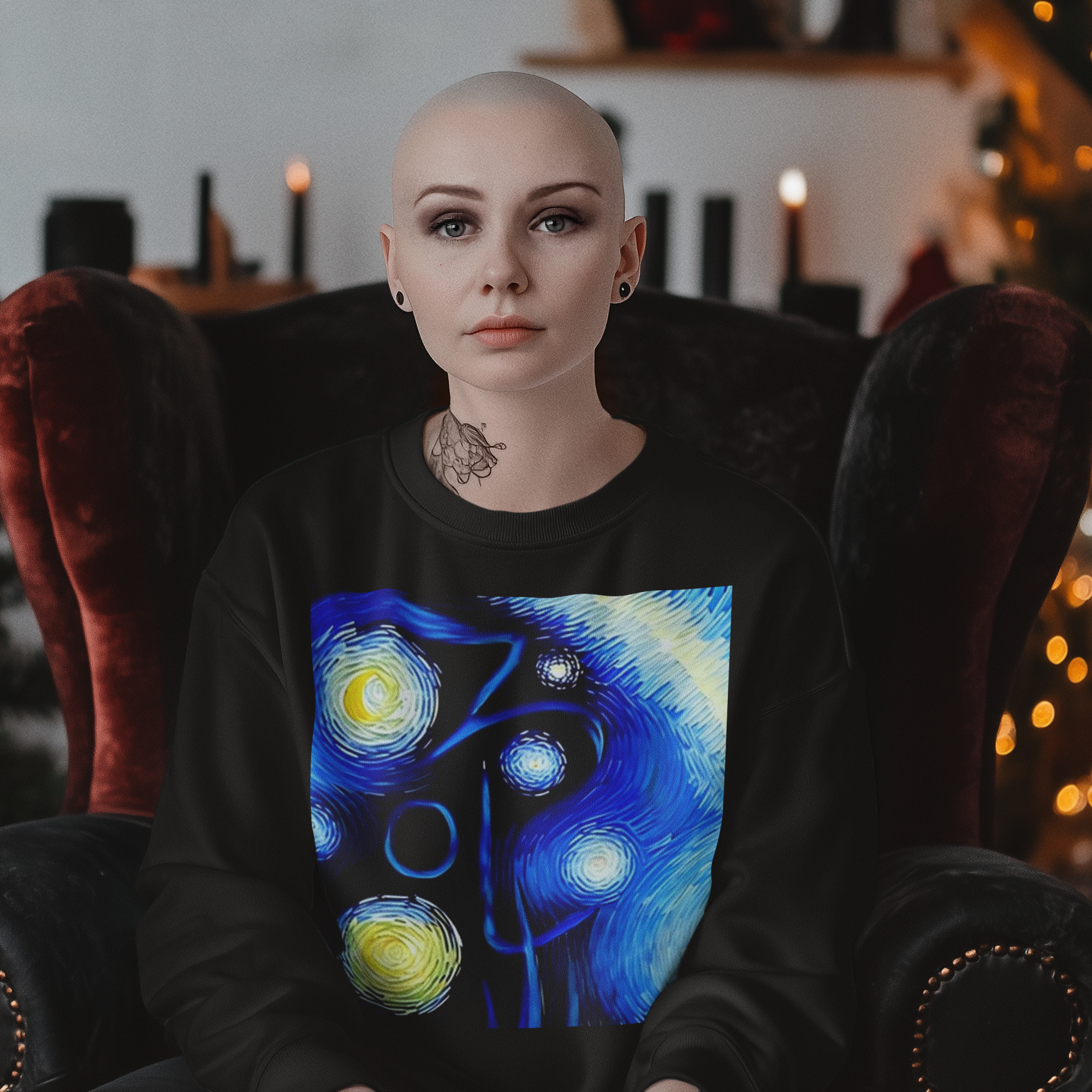 K#445 - Midnight Sky Art Sweater – Unisex Christmas Edition