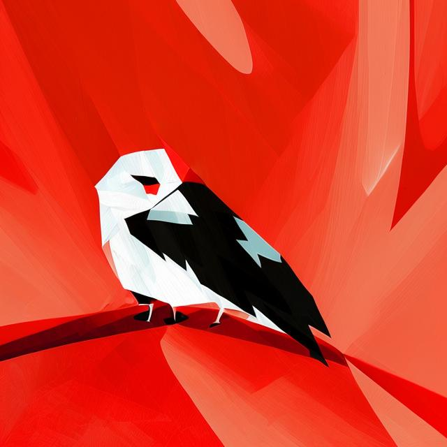 K#502 - Red Bird Hoodie – Minimalistische Kunst in Bewegung | Kirrify
